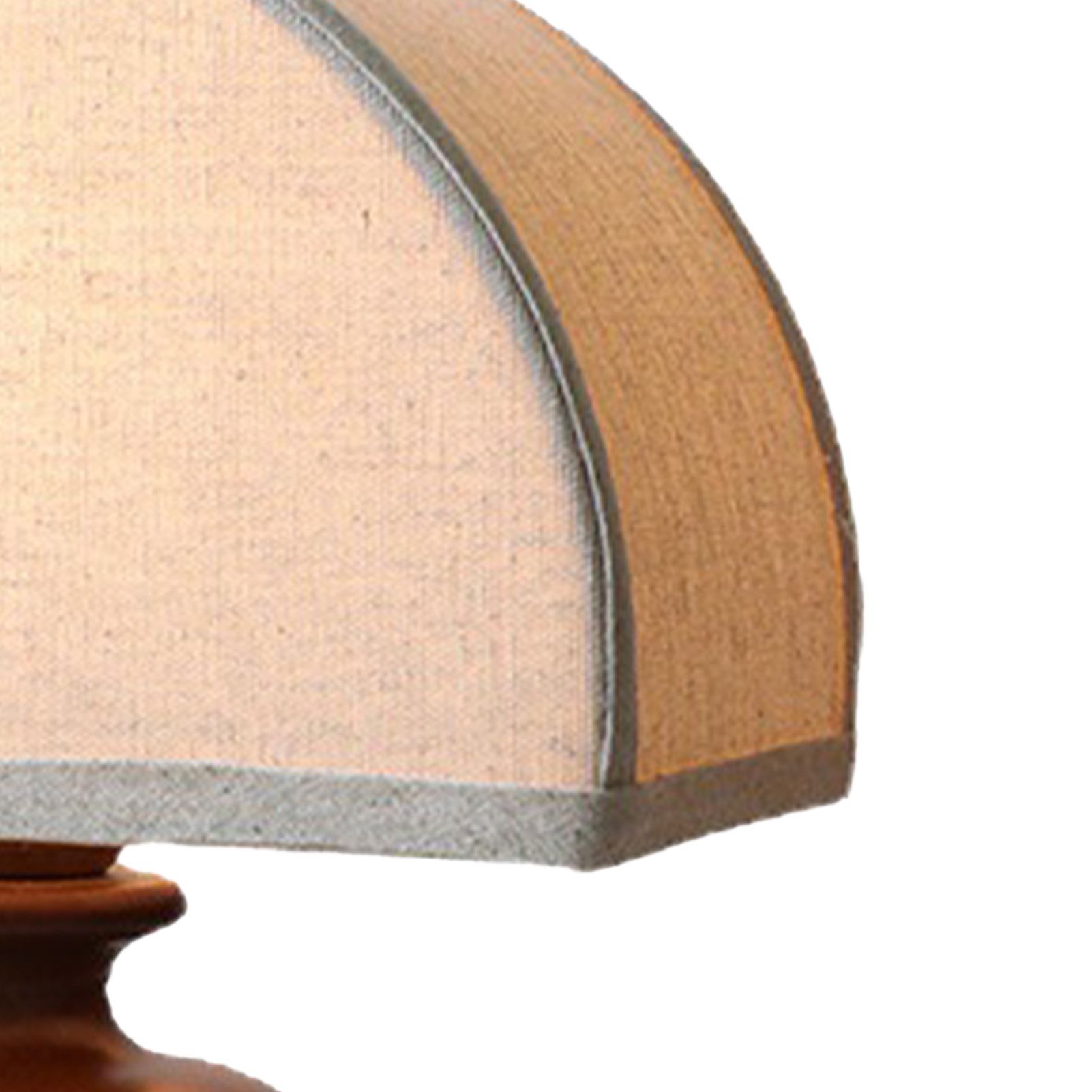 Linen Fabric Table Lamp Solid Wood Base Fabric Lampshade Vintage Decorative view 2