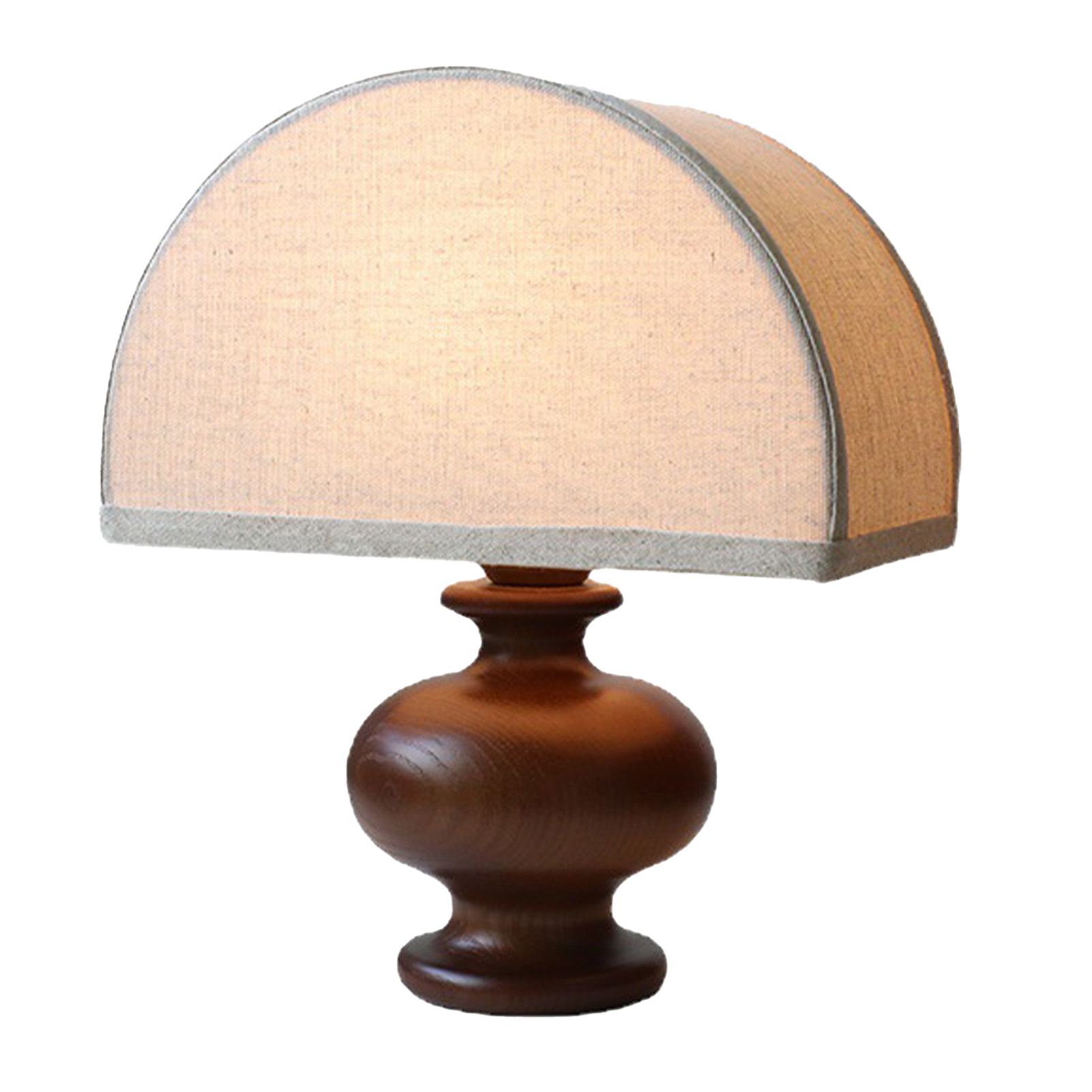 Linen Fabric Table Lamp Solid Wood Base Fabric Lampshade Vintage Decorative view 3