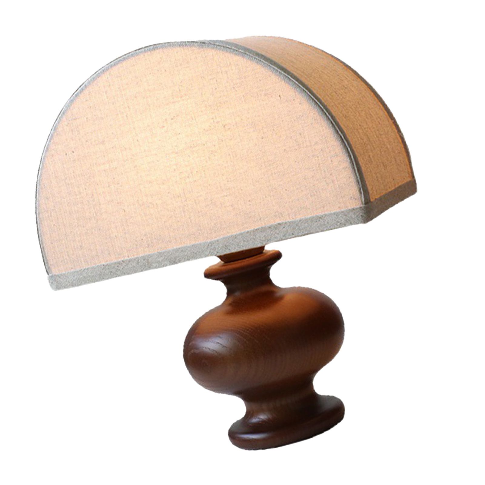 Linen Fabric Table Lamp Solid Wood Base Fabric Lampshade Vintage Decorative view 4
