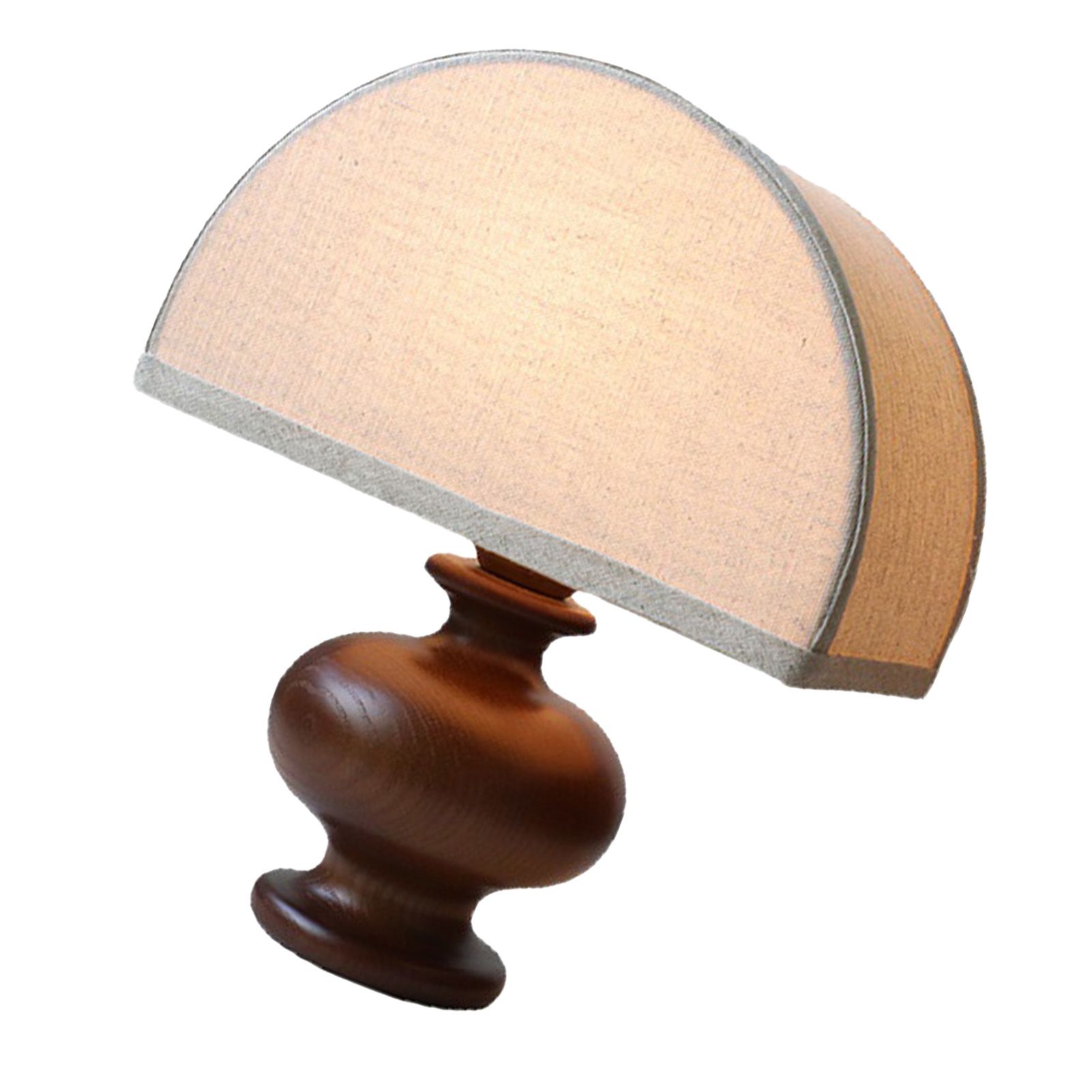 Linen Fabric Table Lamp Solid Wood Base Fabric Lampshade Vintage Decorative view 6