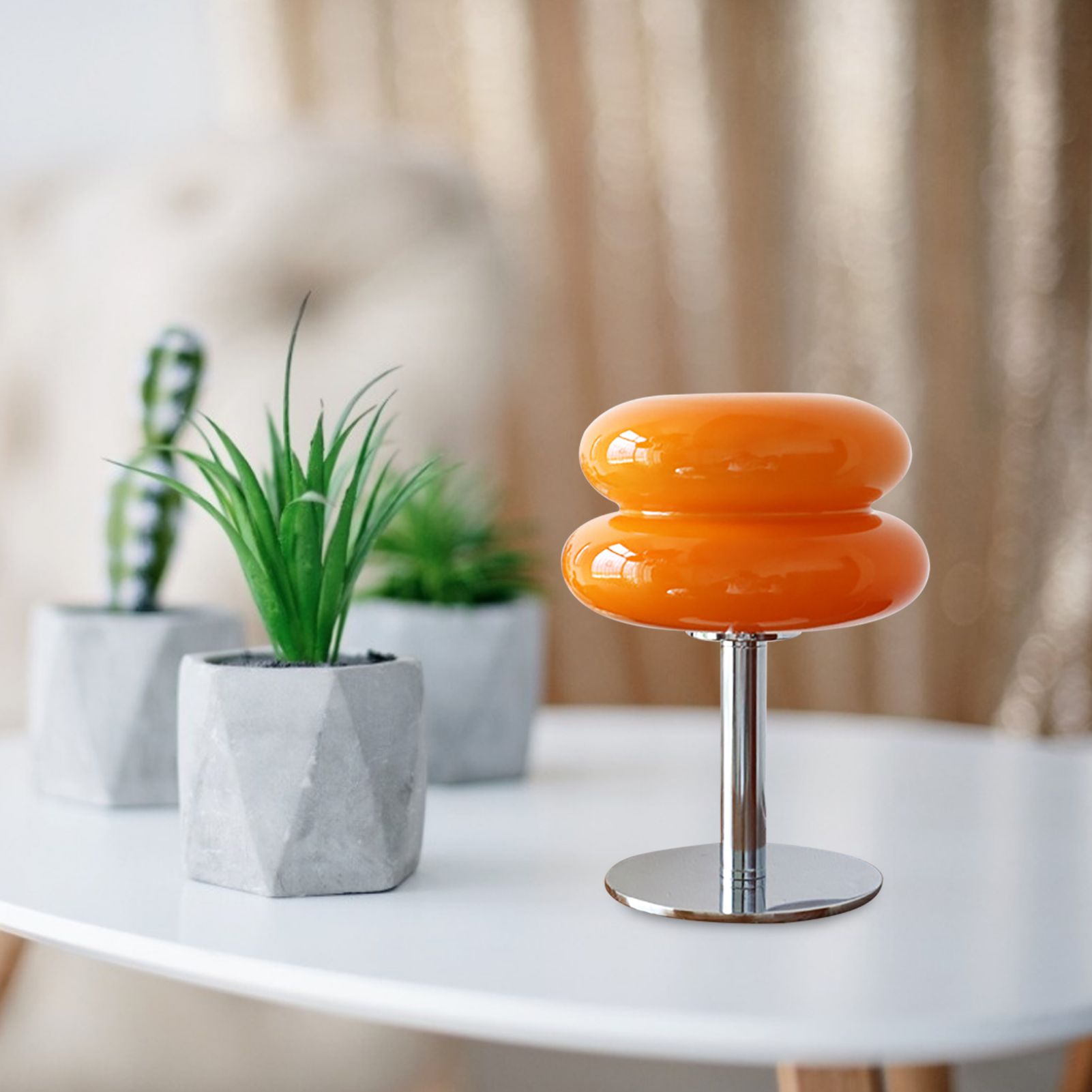 Glass Macaron Table Lamp Kids Bedside Lamp USB Three Color Dimmable Table view 8