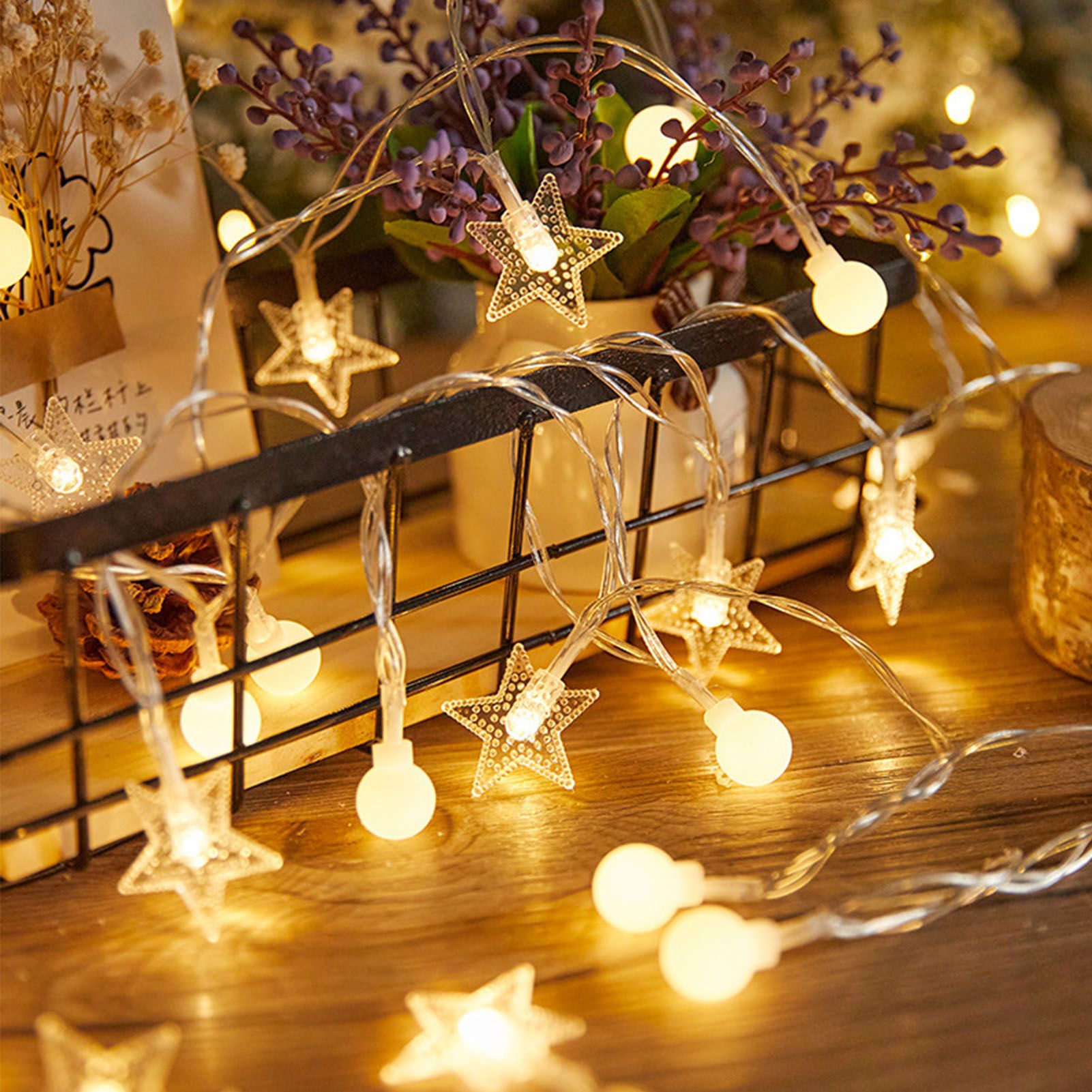 Outdoor String Lights Star Shape and Round Ball Shape IP42 Waterproof LED view 9