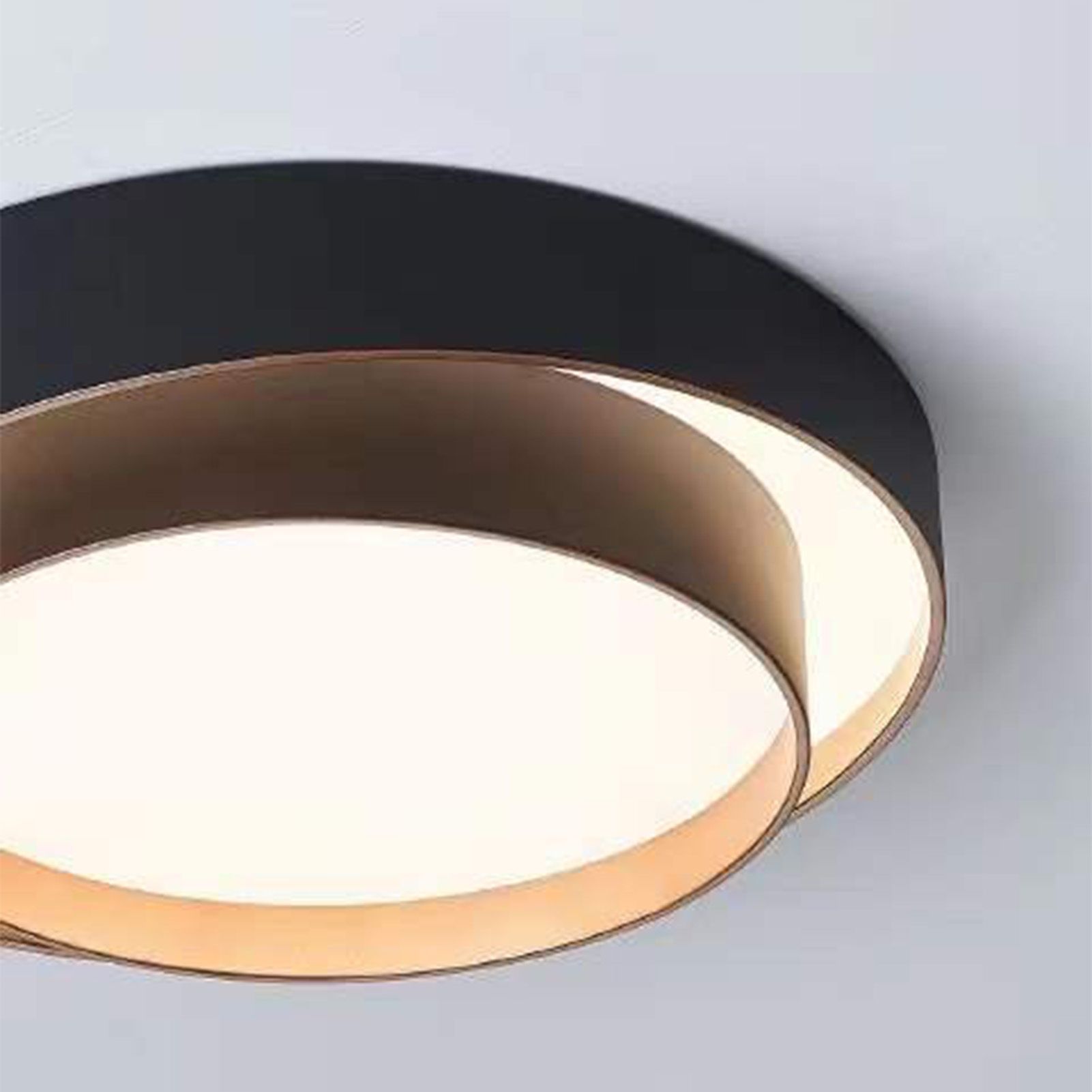 Round Flush Mount Light Doubel Ring Style Warm Lighting Ceiling Hallway view 2