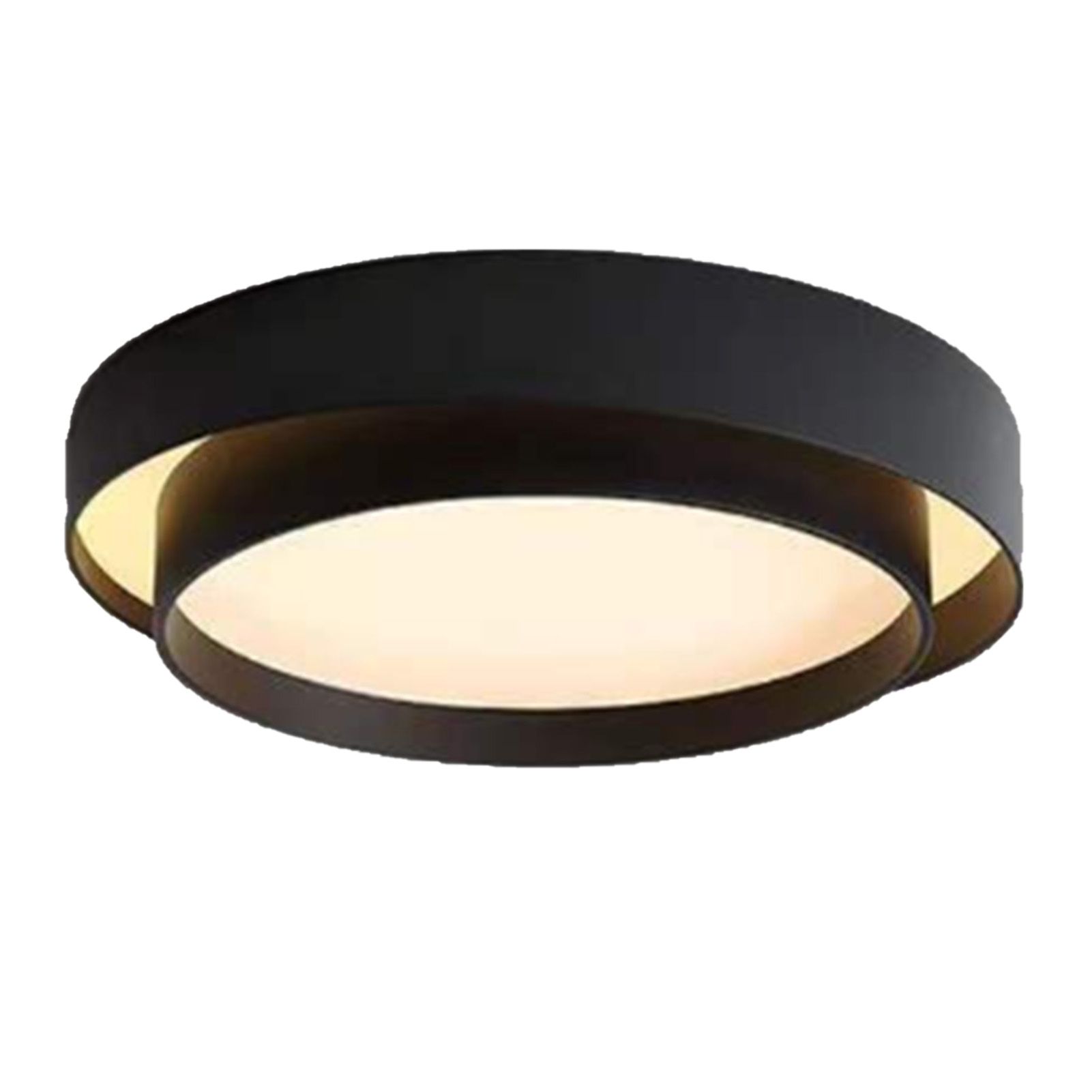 Round Flush Mount Light Doubel Ring Style Warm Lighting Ceiling Hallway view 3