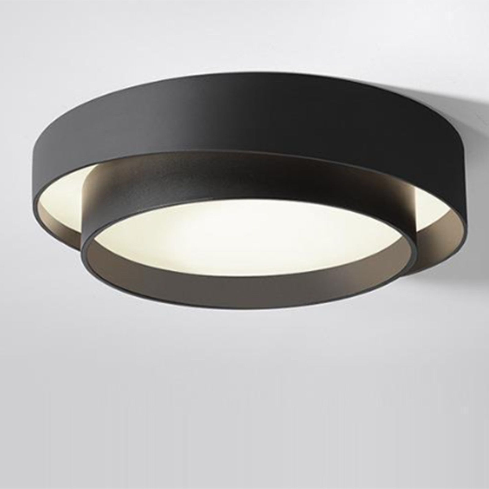 Round Flush Mount Light Doubel Ring Style Warm Lighting Ceiling Hallway view 7