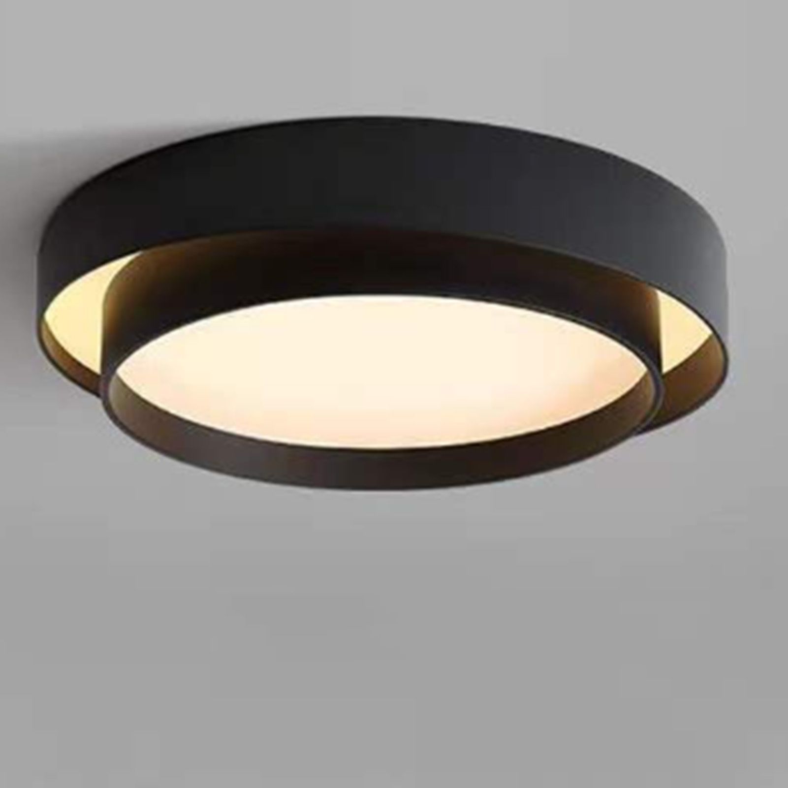 Round Flush Mount Light Doubel Ring Style Warm Lighting Ceiling Hallway view 8