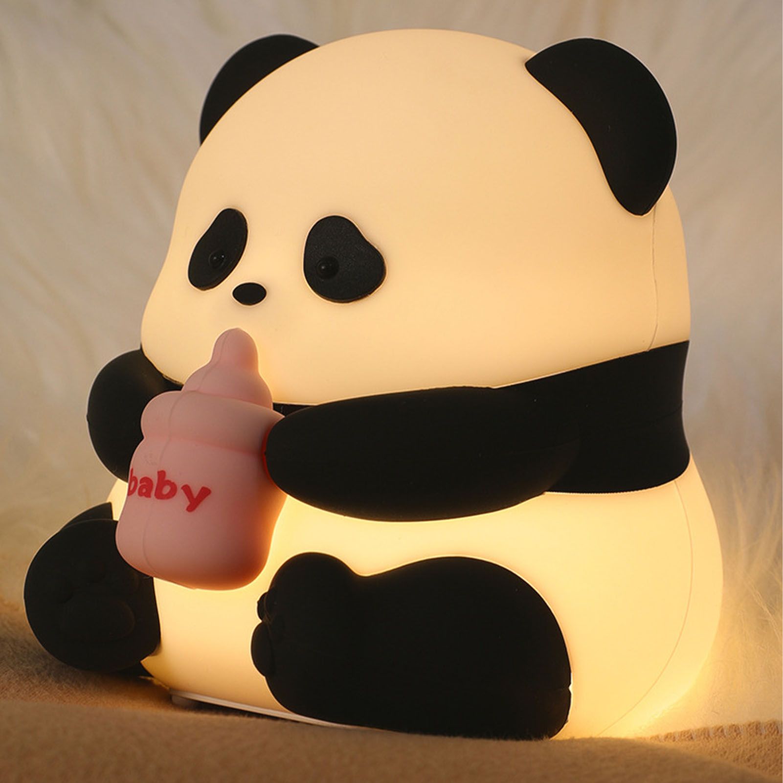 Panda Night Light Rechargeable Dimmable College Dorm Decor Bedside Touch Lamp view 8