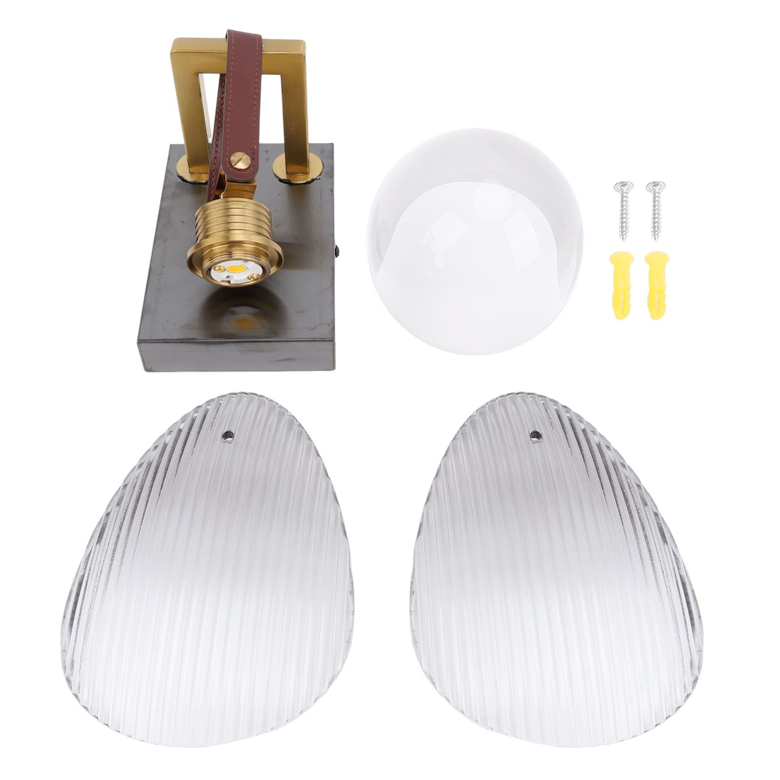 Clear Shell Shape Wall Sconce Light Modern Wall Lamp with Glass Lampshade for view 3