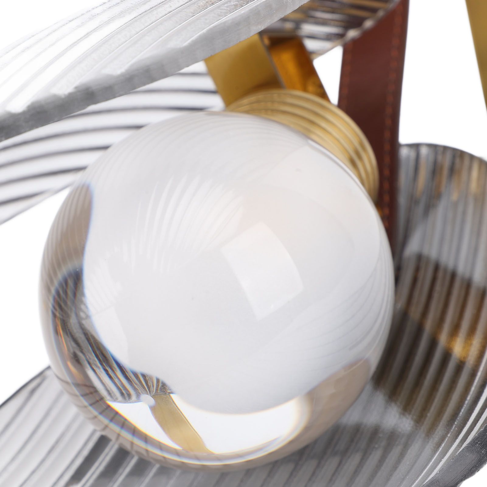 Clear Shell Shape Wall Sconce Light Modern Wall Lamp with Glass Lampshade for view 5