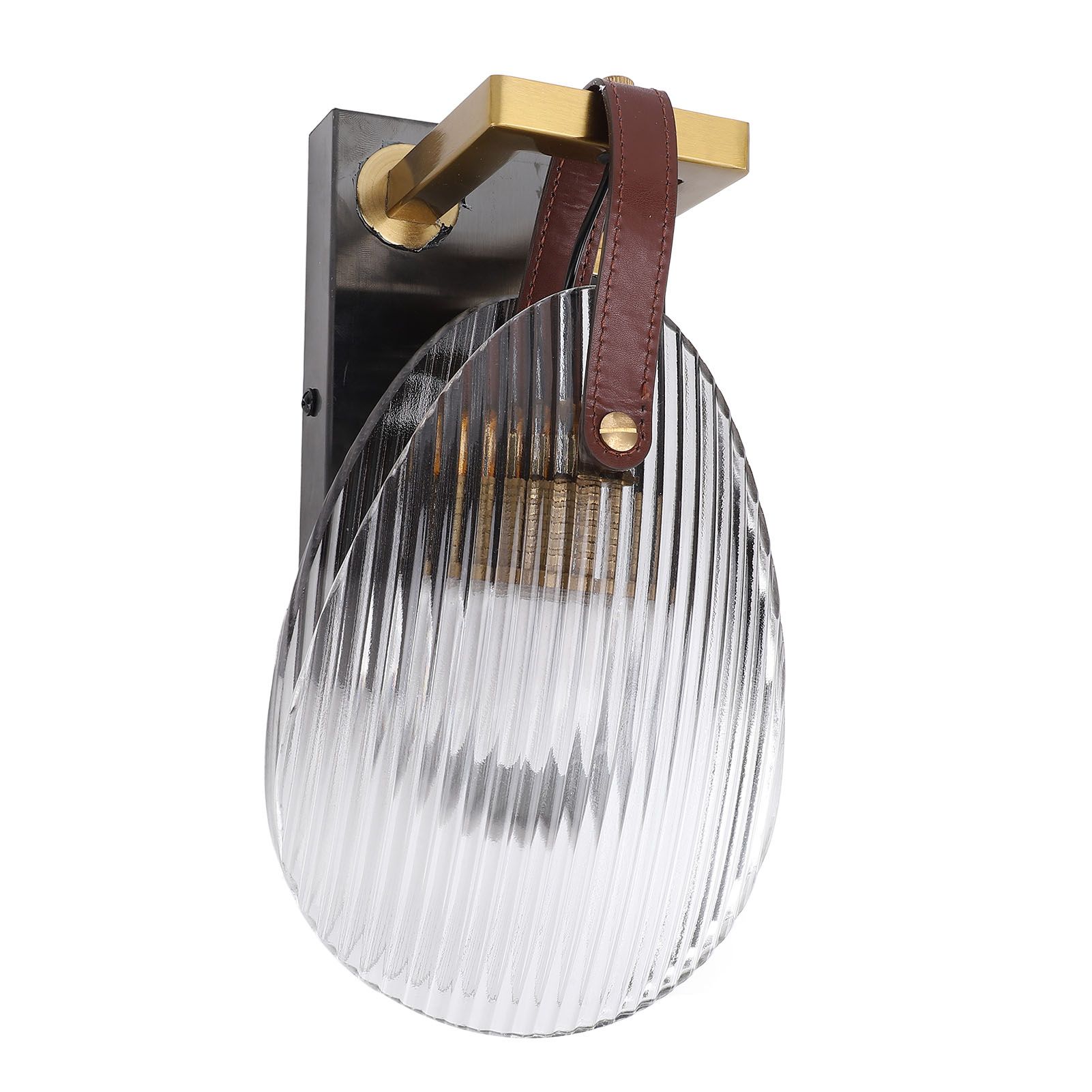 Clear Shell Shape Wall Sconce Light Modern Wall Lamp with Glass Lampshade for view 6