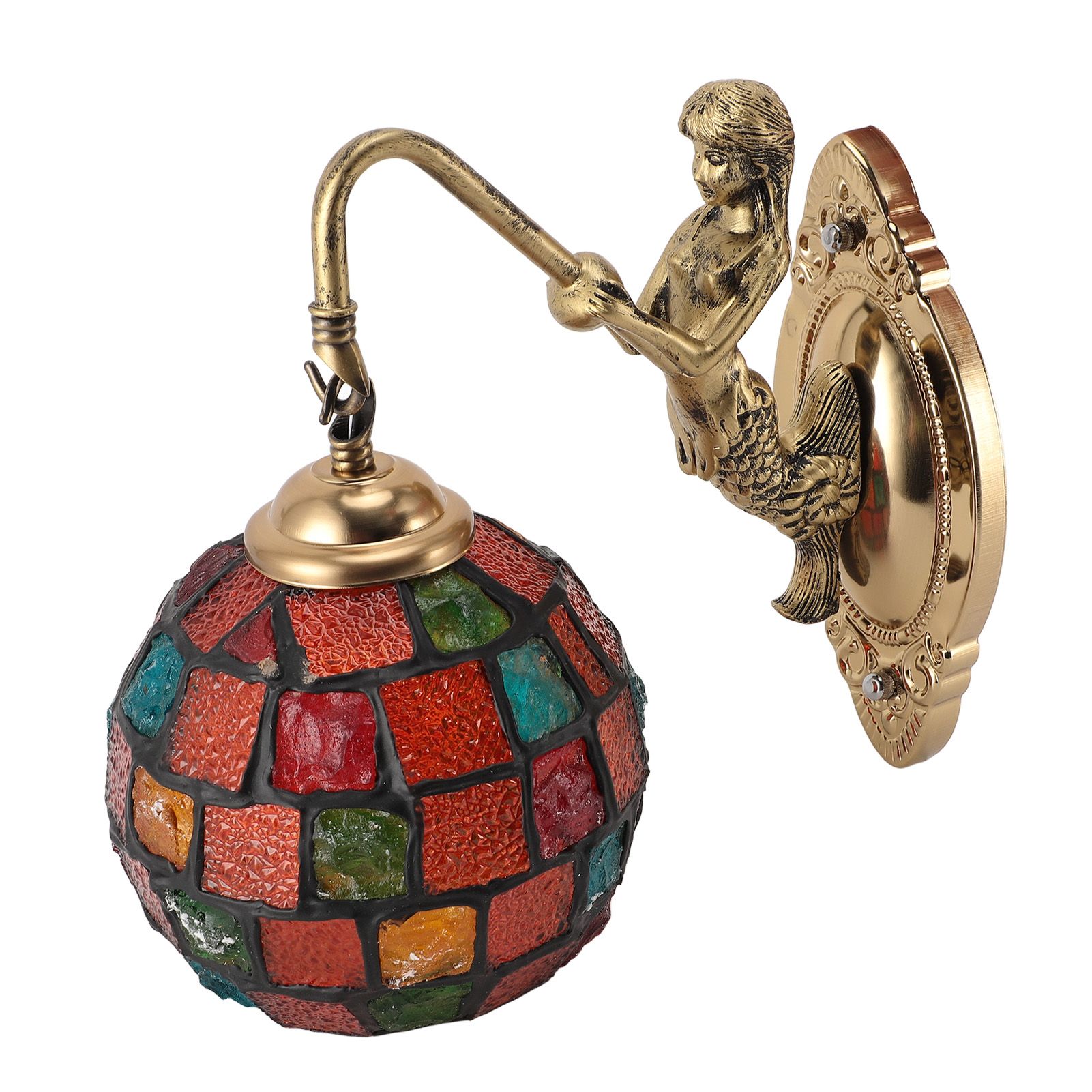 Turkish Wall Sconce Glass Iron 60W E27 E26 Hardwired Decorative Mosaic Wall view 4