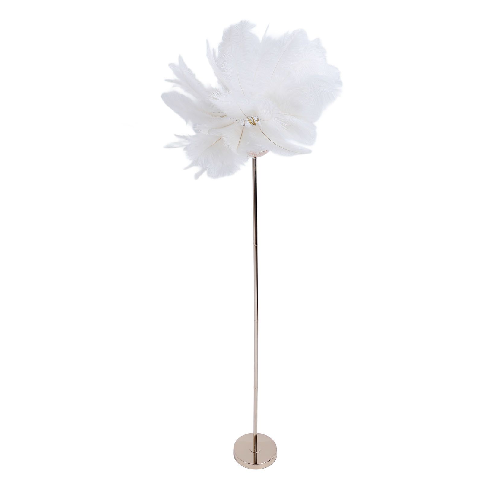 Ostrich Plume Floor Lamp Iron Art 61 Inch LED USB Stepless Dimmable Modern view 4
