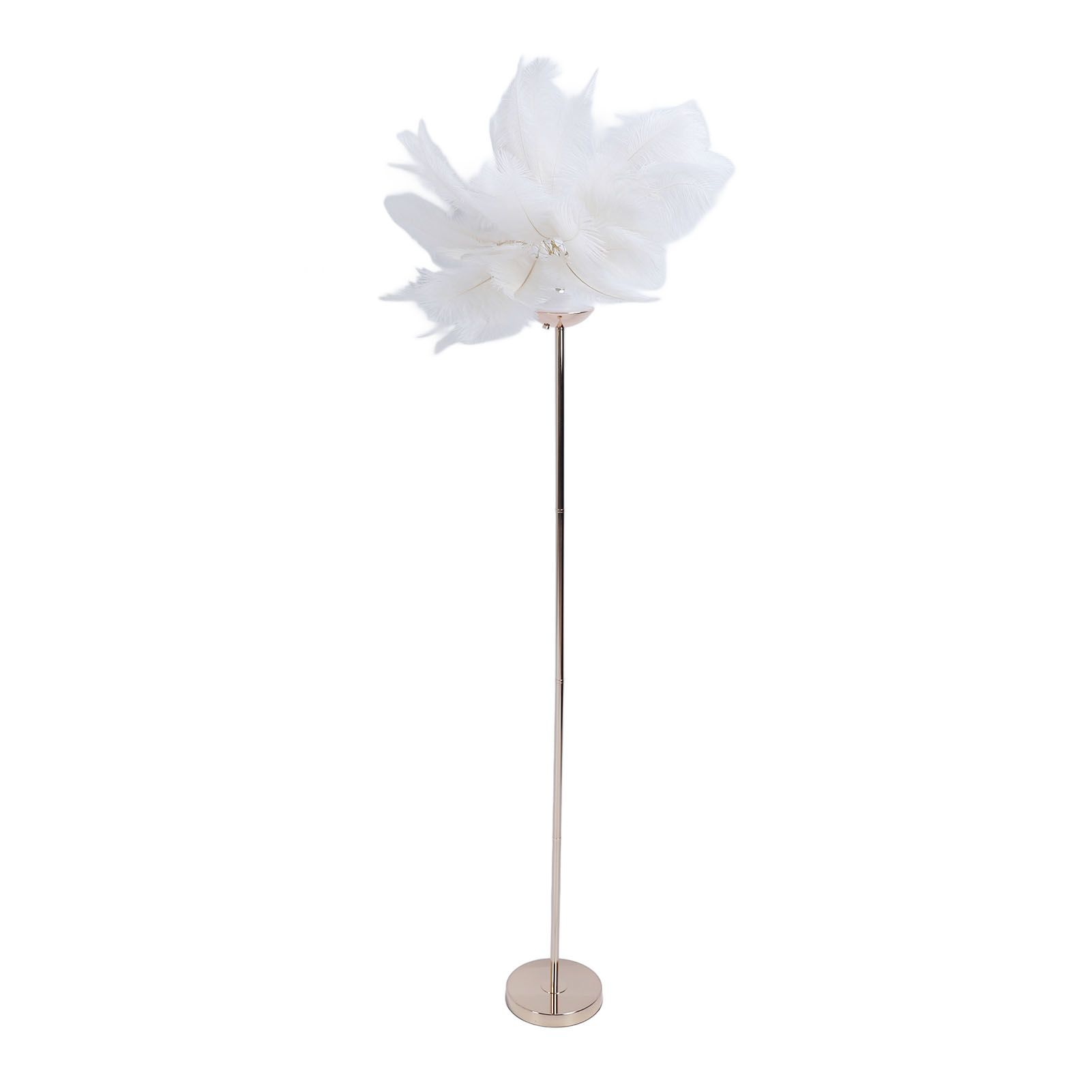 Ostrich Plume Floor Lamp Iron Art 61 Inch LED USB Stepless Dimmable Modern view 6