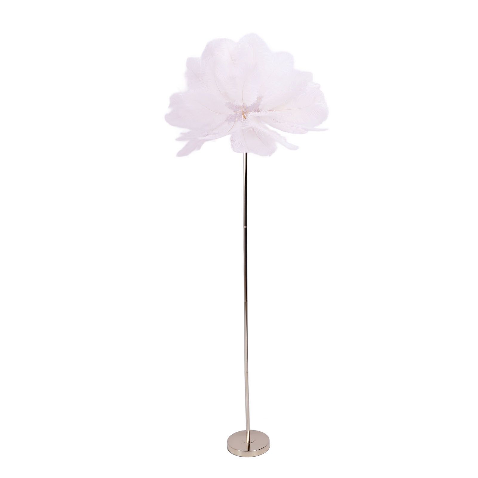 Ostrich Plume Floor Lamp Iron Art 61 Inch LED USB Stepless Dimmable Modern
