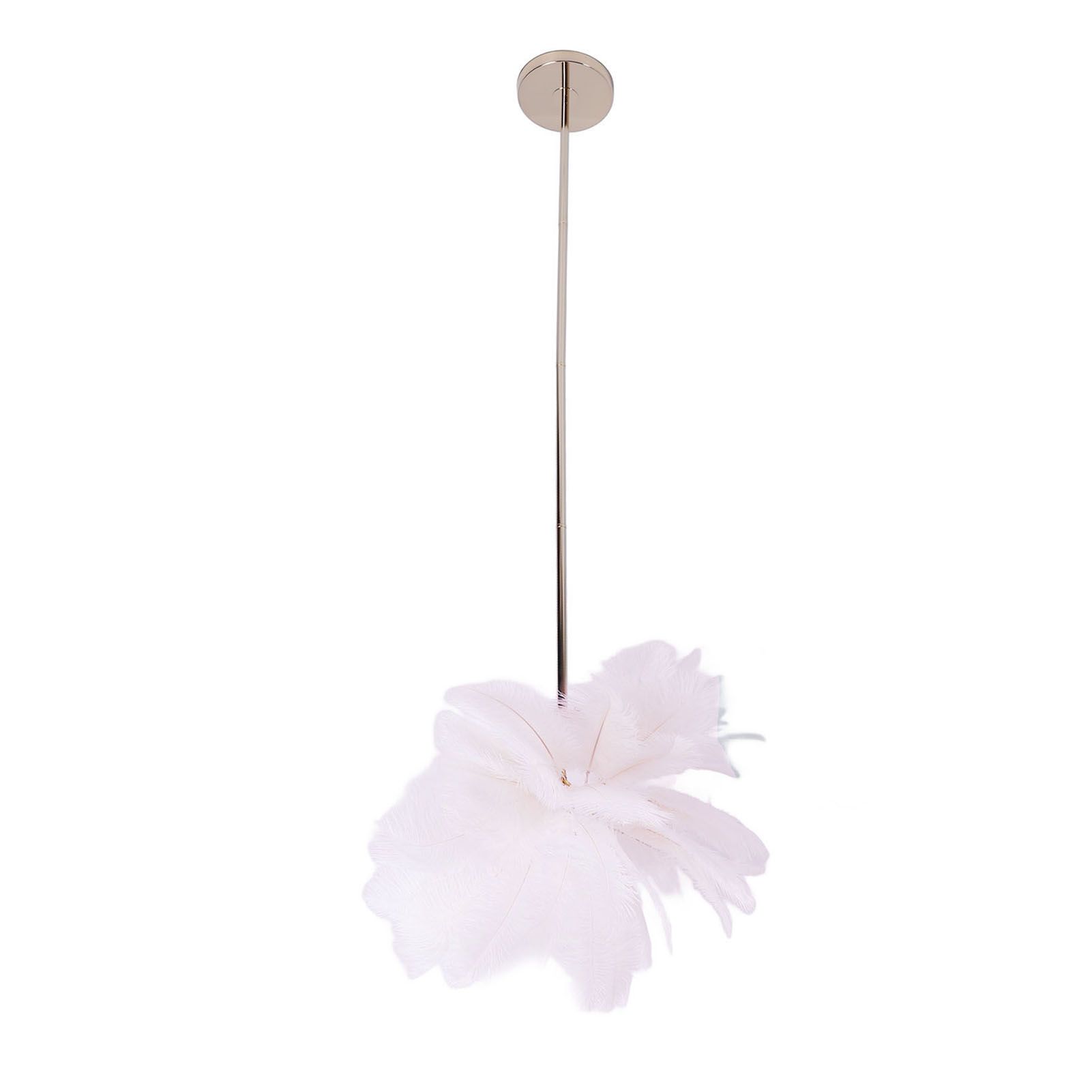 Ostrich Plume Floor Lamp Iron Art 61 Inch LED USB Stepless Dimmable Modern view 5