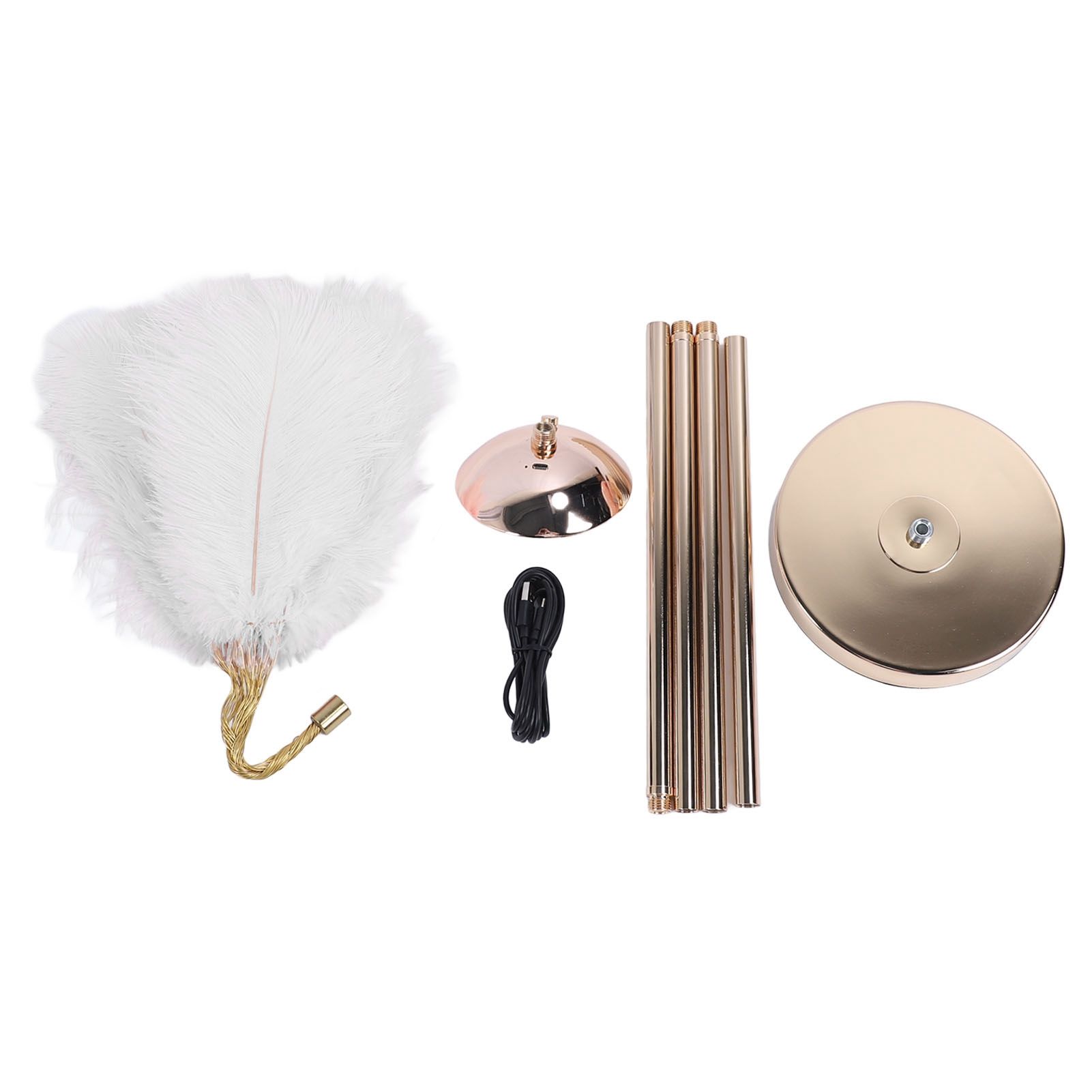 61in Decorative Feather LED Floor Lamp 3 Color Temperature Stepless Dimming view 3