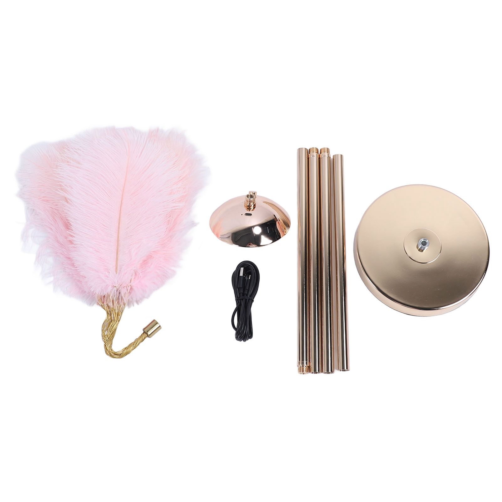 61in Decorative Feather LED Floor Lamp 3 Color Temperature Stepless Dimming view 3