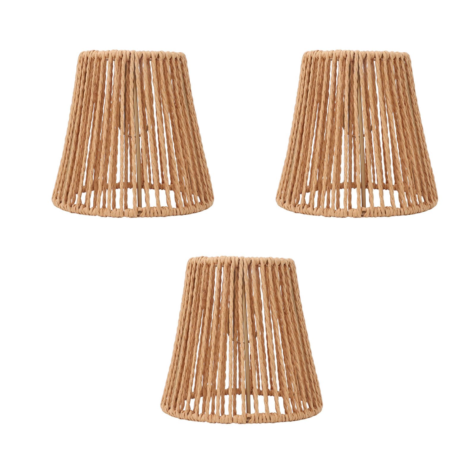 3pcs Small Lamp Shades Replacement Woven Lampshade for Floor Lamps Pendant view 12