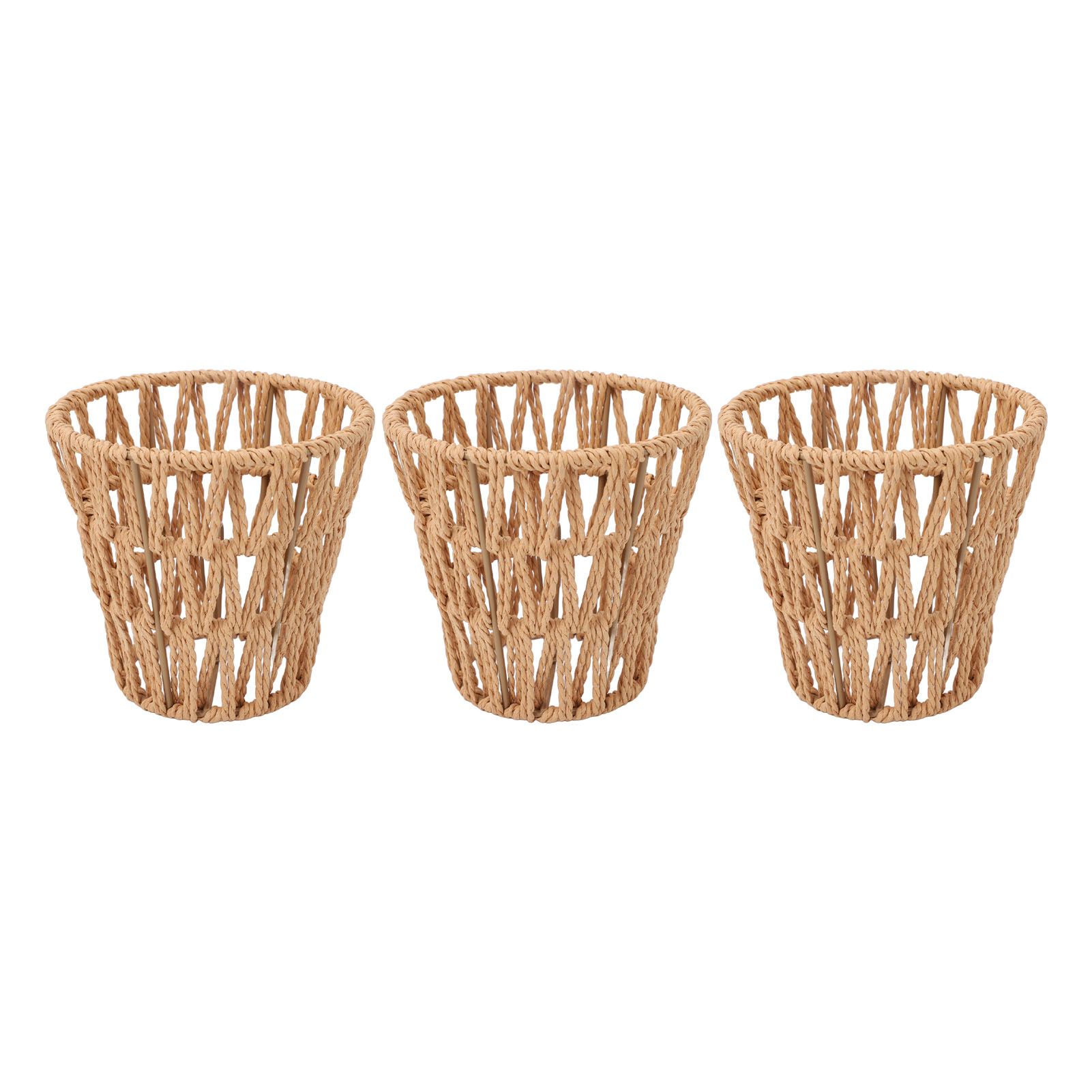 3PCS Faux Rattan Lamp Shades Bohemian Style Paper Braided E14 Bulb Clip On view 4