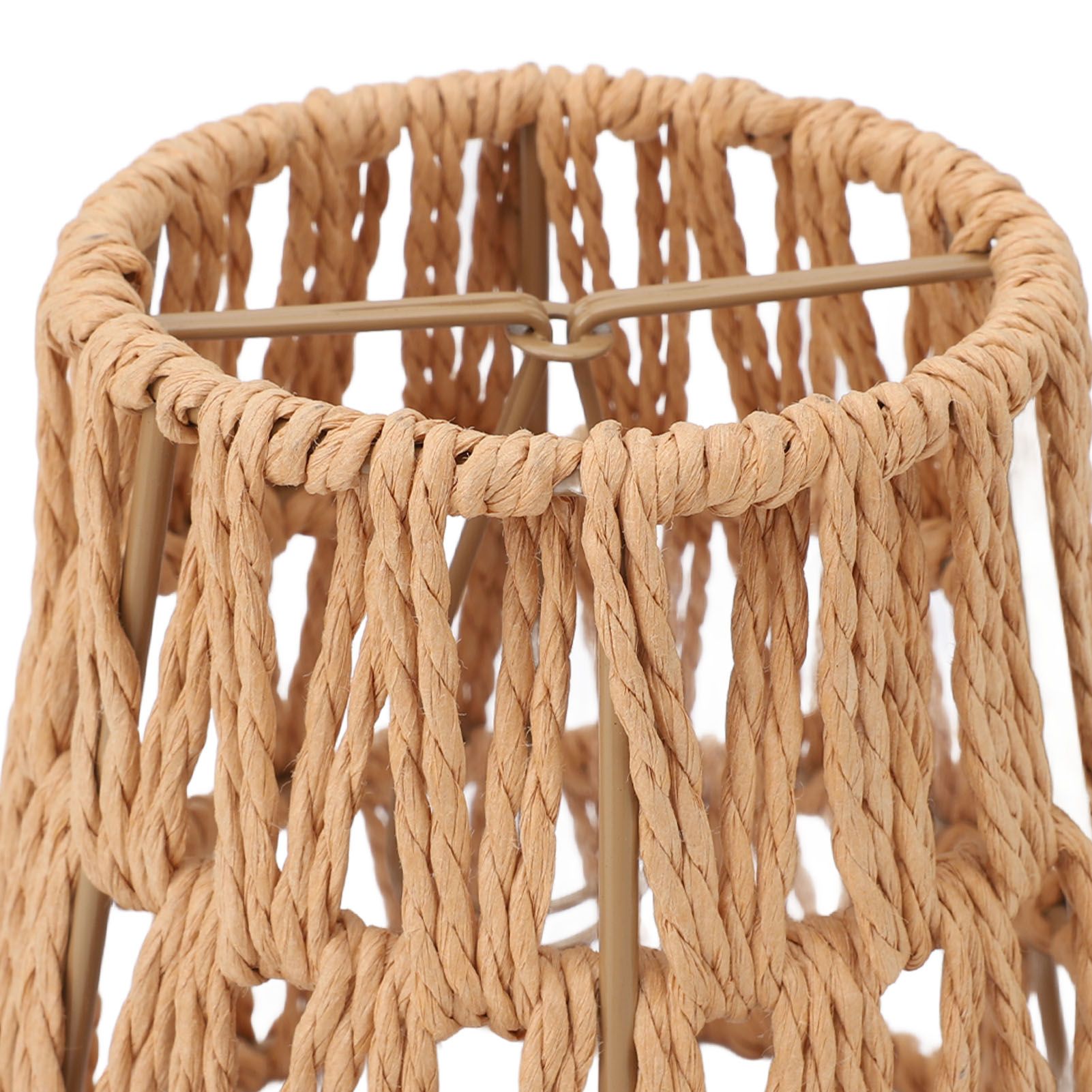 3PCS Faux Rattan Lamp Shades Bohemian Style Paper Braided E14 Bulb Clip On view 5