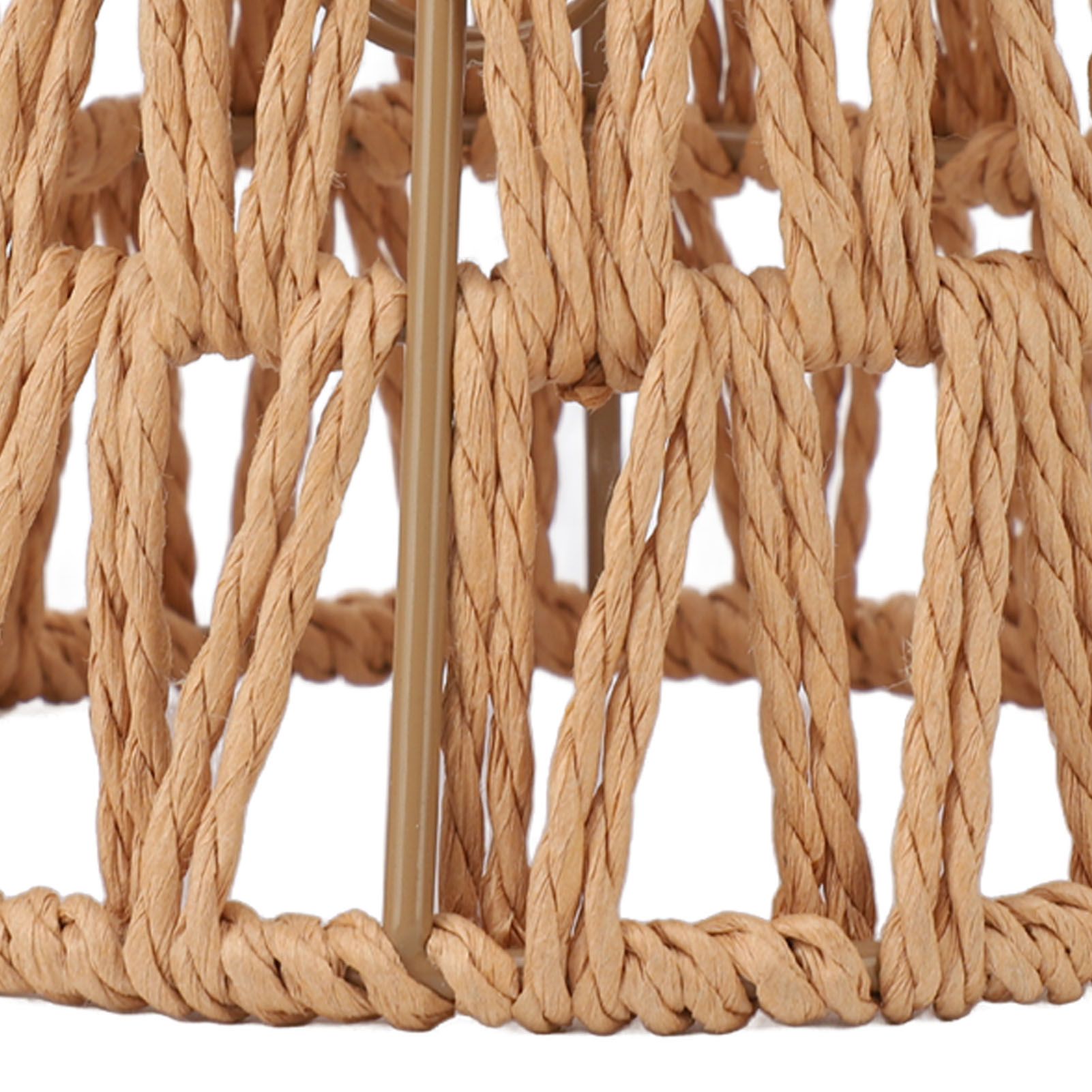 3PCS Faux Rattan Lamp Shades Bohemian Style Paper Braided E14 Bulb Clip On view 7