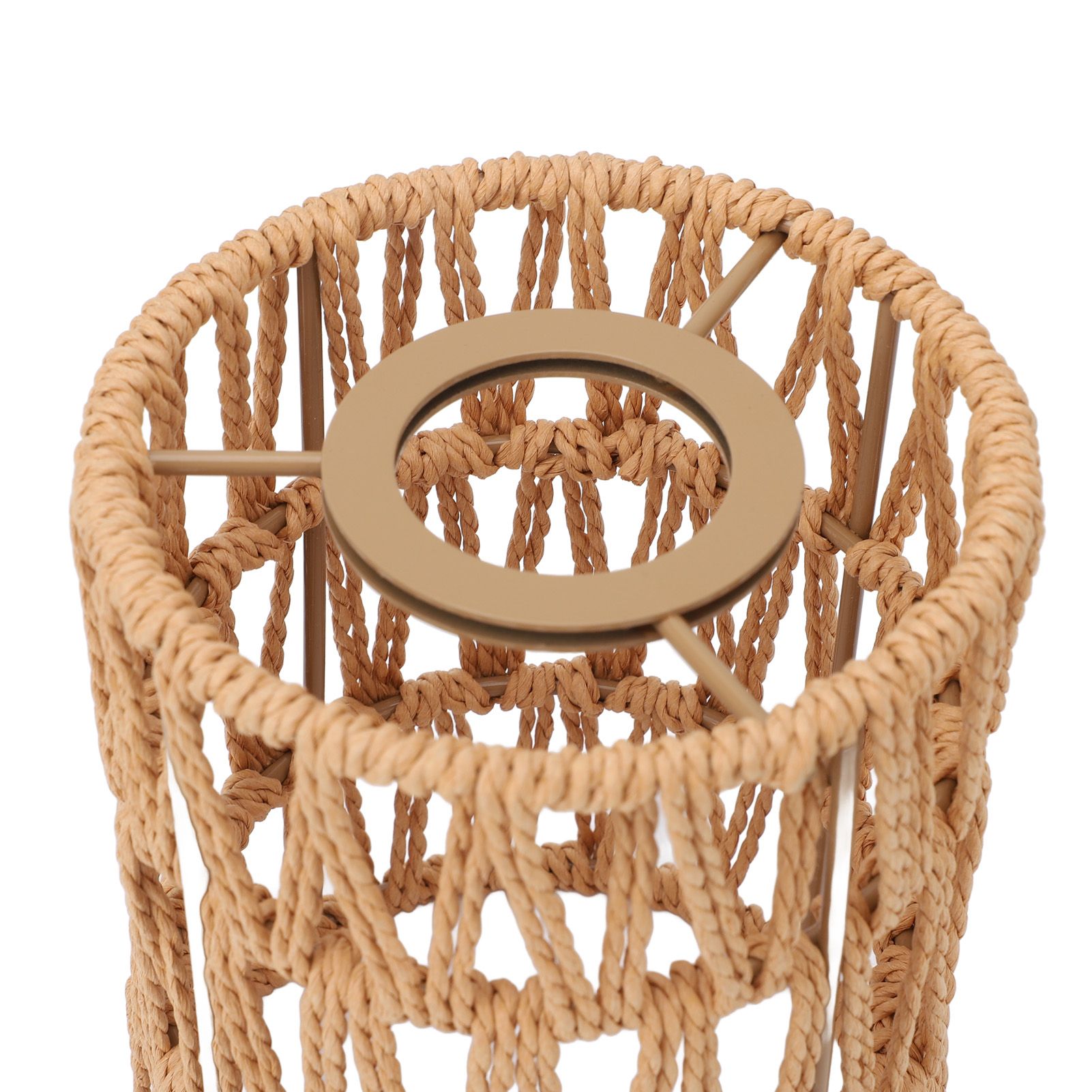 4pcs Lampshade Retro Imitation Rattan Bohemian Style Hand Woven Lamp Shade for view 5