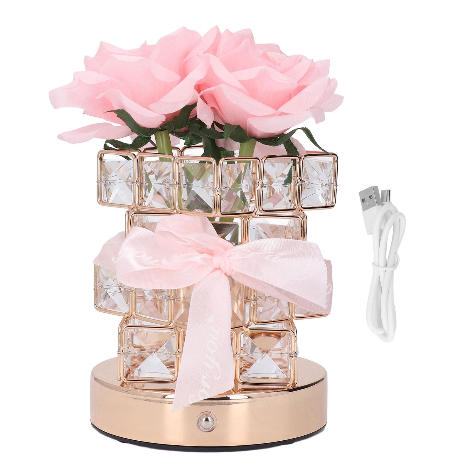 Rose Flower Lamp Rechargeable Touch Control Stepless Brightness Dimming 3 view 3