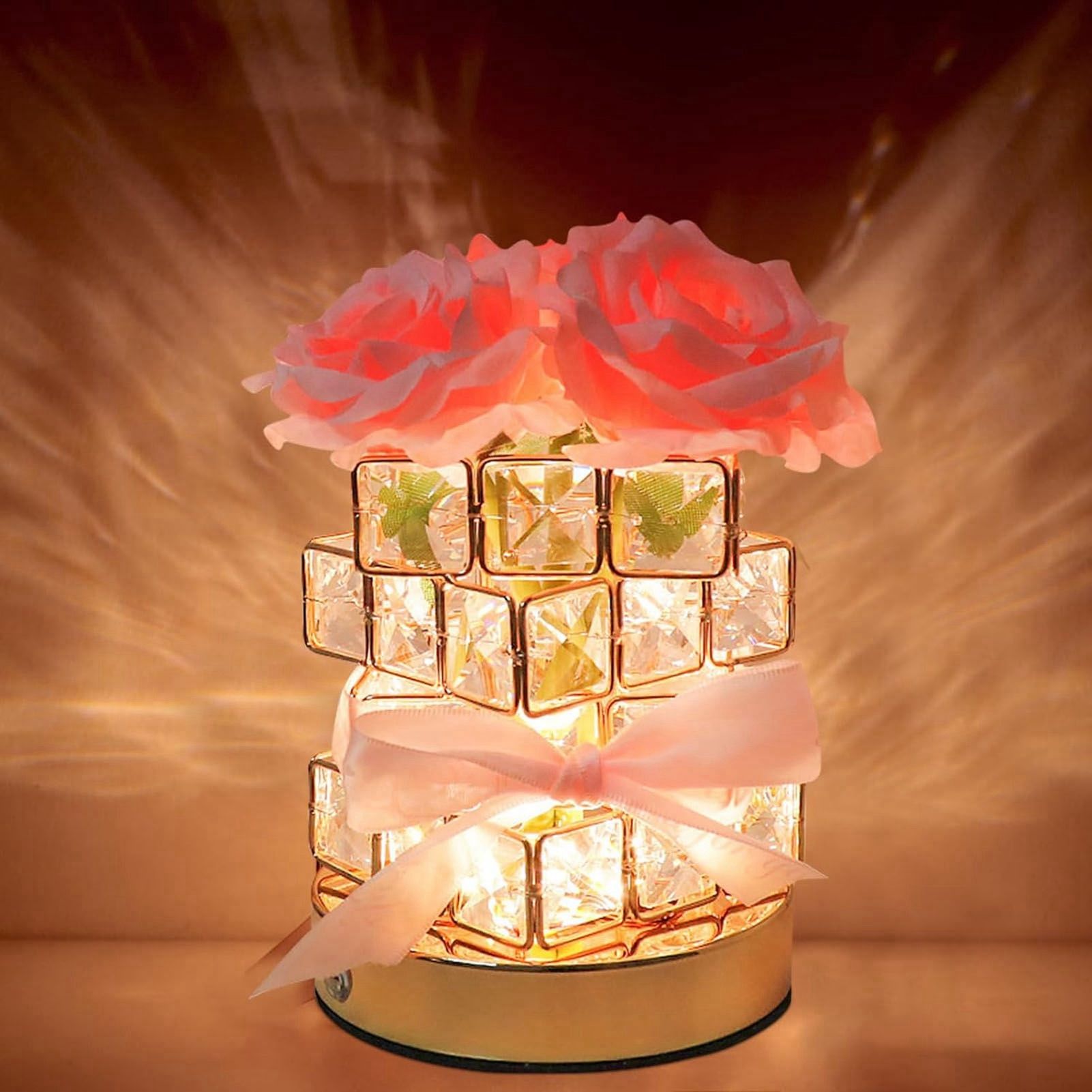 Rose Flower Lamp Rechargeable Touch Control Stepless Brightness Dimming 3 view 12