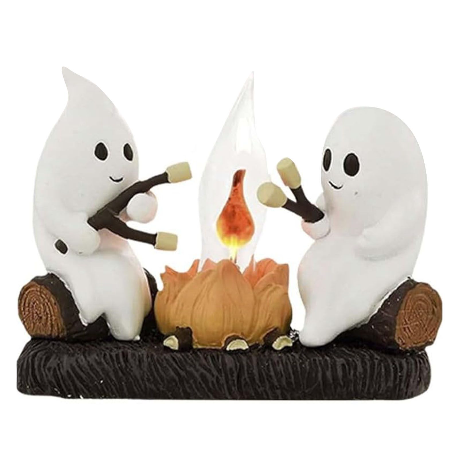 LED Ghost Campfire Flickering Night Light 2 Ghosts Roasting Marshmallows At view 3
