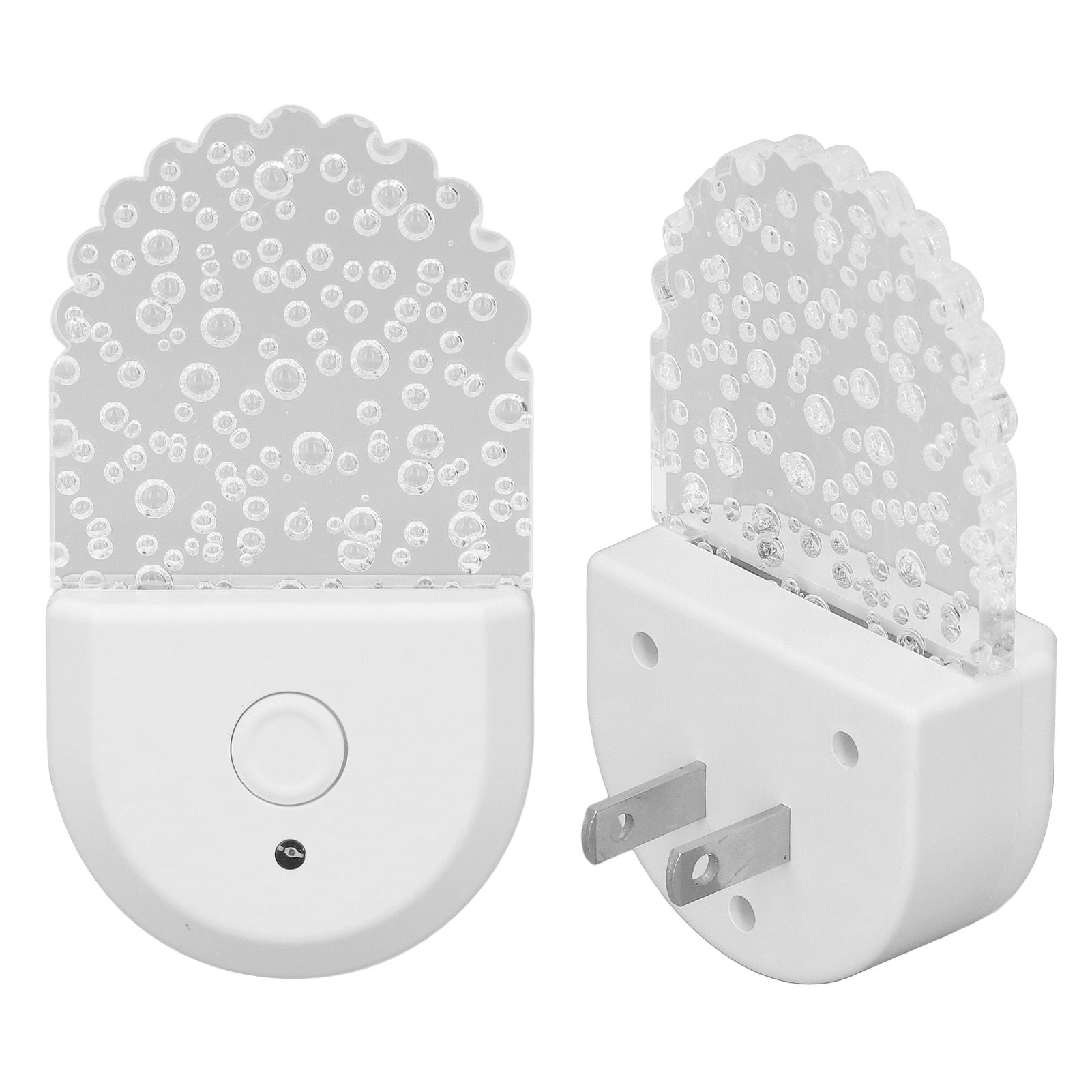 2 Pcs Color Changing Night Light Plug in RGB LED Night Lamp with Light Sensor view 3