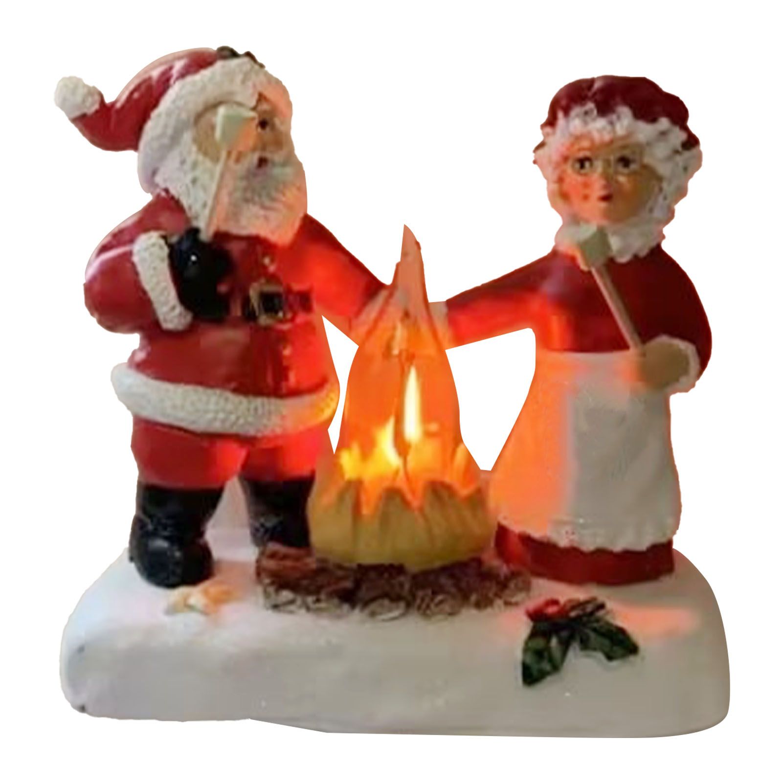 Santa Campfire Night Light LED Plug In Cute 3D Spooky Fake Flickering Fire view 3