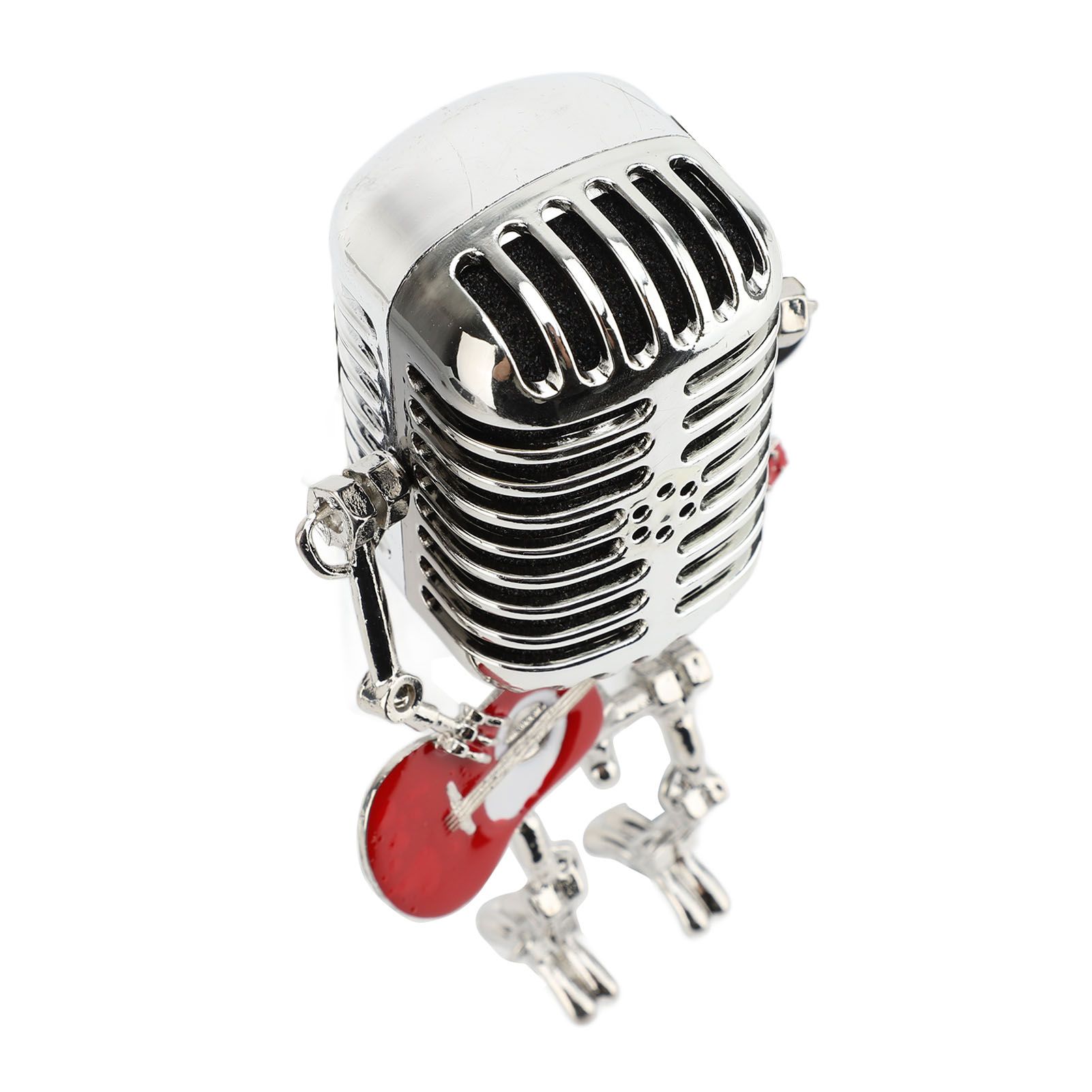 Vintage Microphone Guitar Robot Table Lamp Aluminum Retro Metal Robot Night view 4