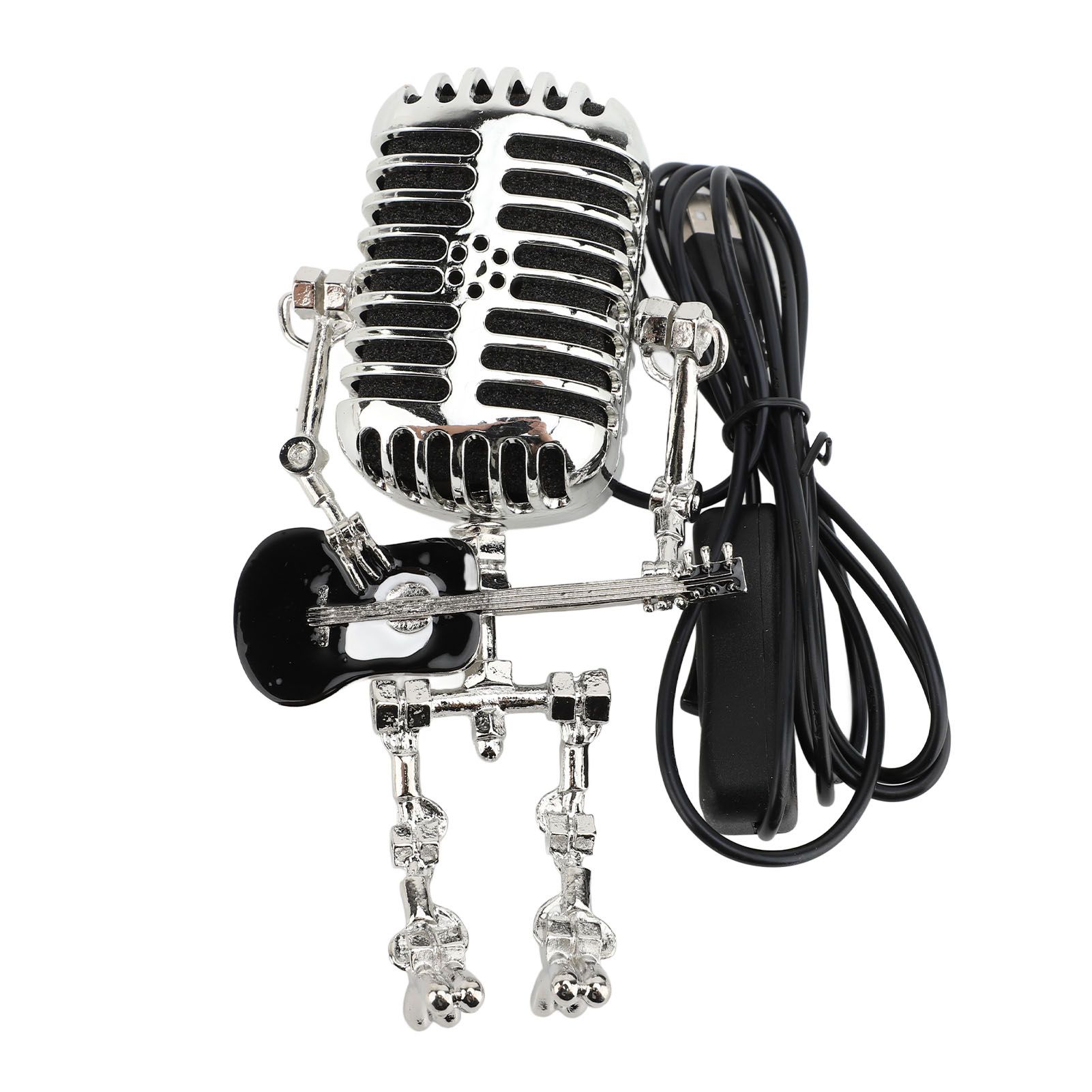 Vintage Microphone Guitar Robot Table Lamp Aluminum Retro Metal Robot Night — image 1