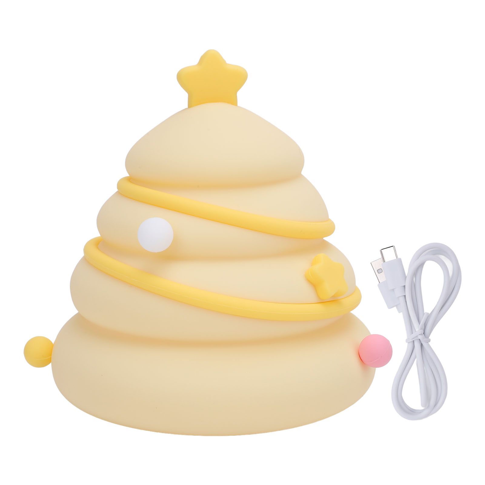 Xmas Tree Night Light Decor Silicone Cute Nursery Nightlight 3 Level Dimmable view 3