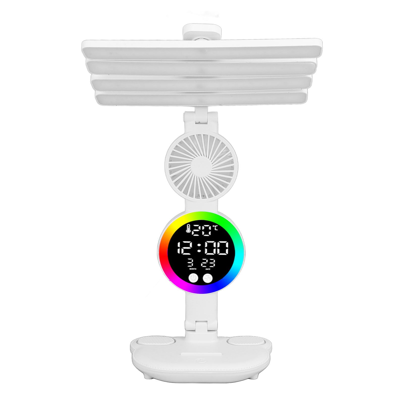 LED Desk Lamp Touch Control Rechargeable Stepless Dimmable Foldable Time Date view 6