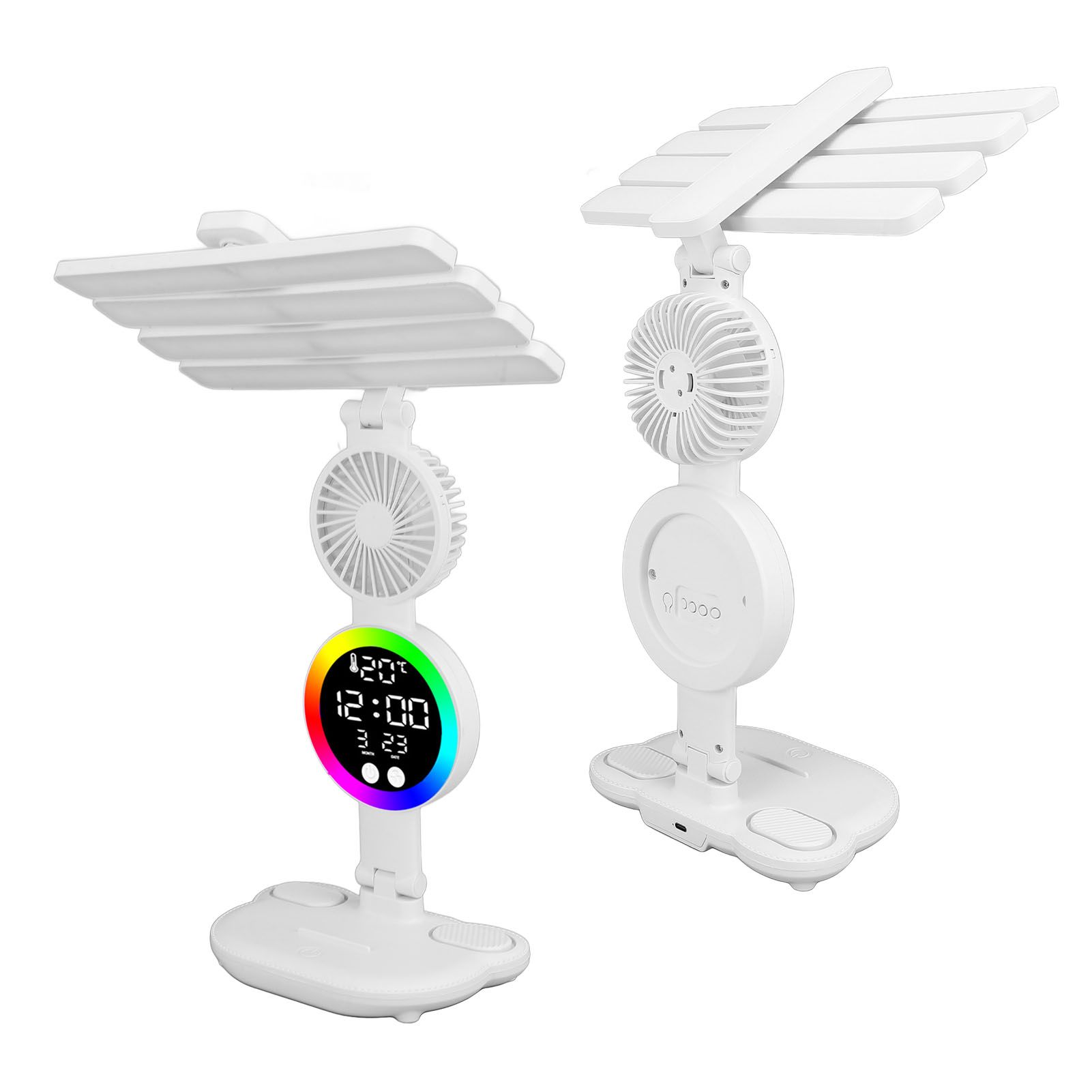 LED Desk Lamp Touch Control Rechargeable Stepless Dimmable Foldable Time Date view 10