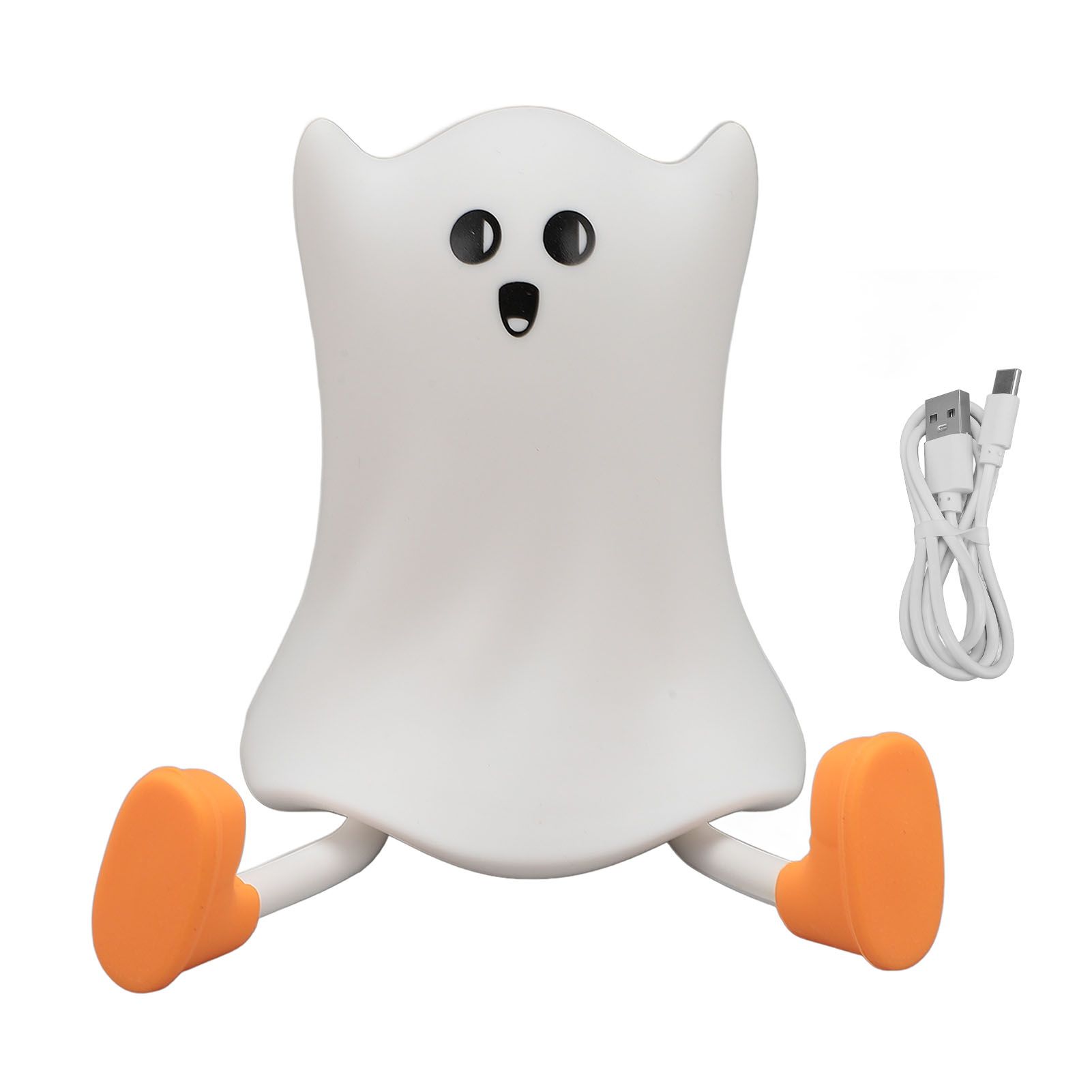 Night Light Cute Silicone Rechargeable 3000K Warm Light Dimmable LED Tap Ghost view 2