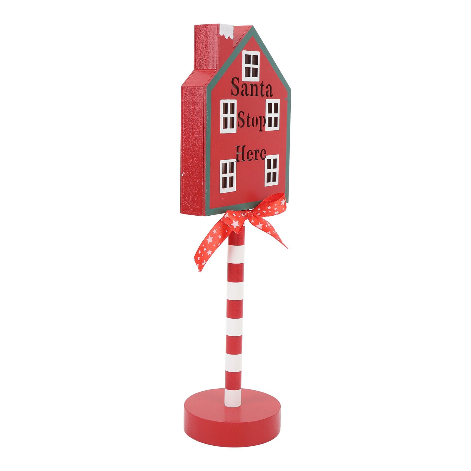 Xmas Santa Stop Here Sign with Led Lights Battery Operated Xmas Stop Sign view 4