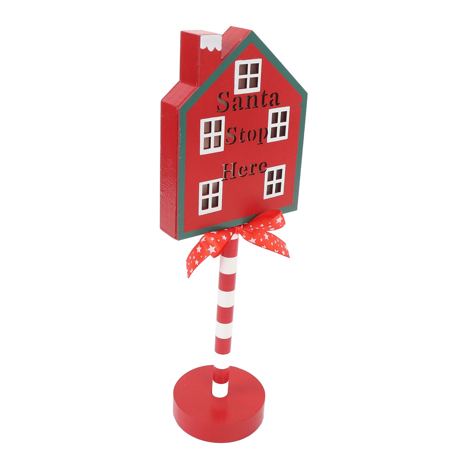Xmas Santa Stop Here Sign with Led Lights Battery Operated Xmas Stop Sign view 9
