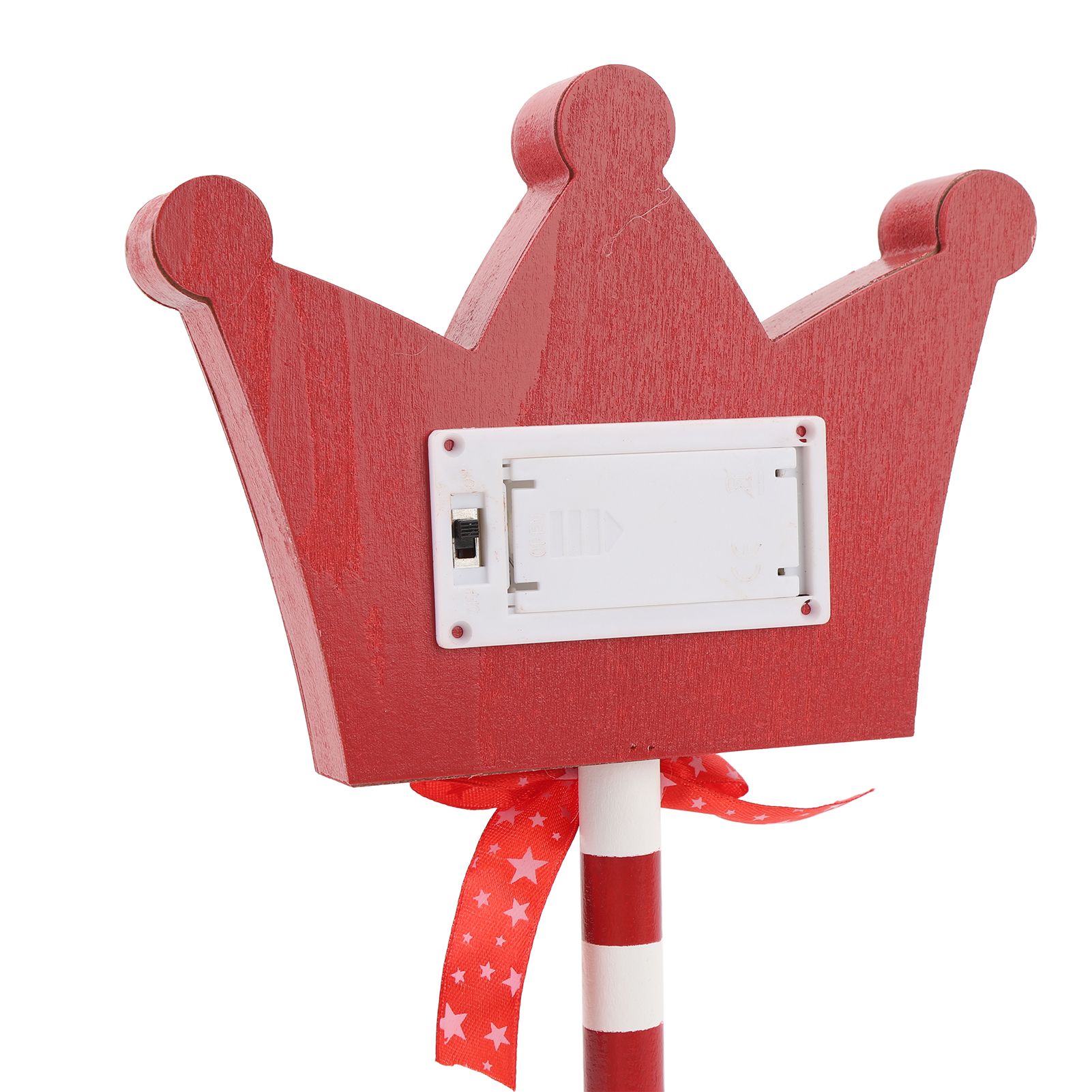 Xmas Santa Stop Here Sign with Led Lights Crown Shaped Battery Operated Xmas view 2