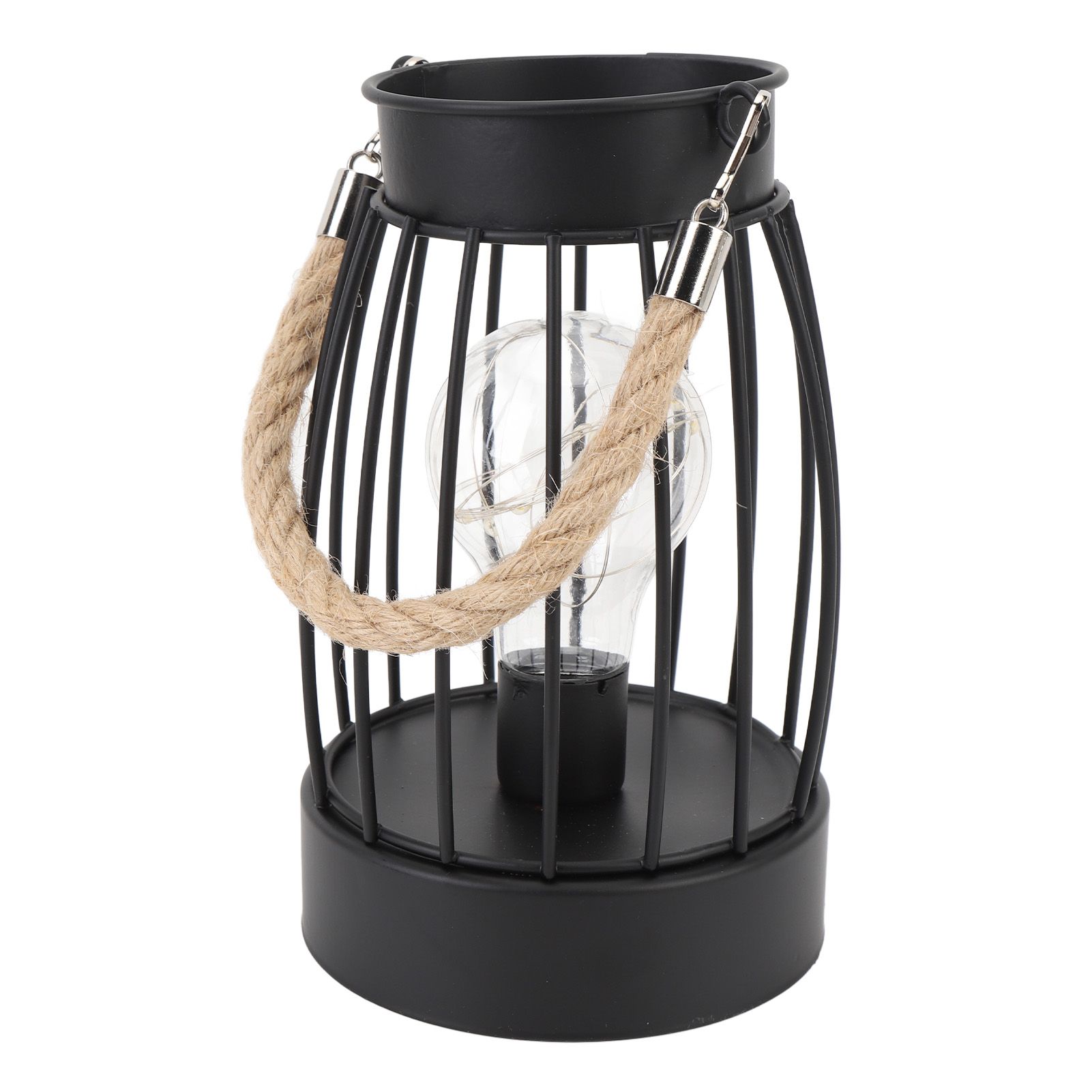 Table Lantern Vintage Warm Light Metal Portable Battery Powered Decorative view 11