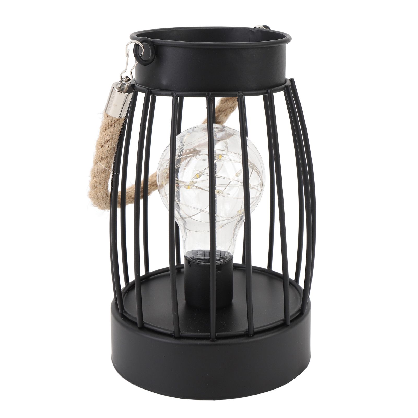 Table Lantern Vintage Warm Light Metal Portable Battery Powered Decorative view 12
