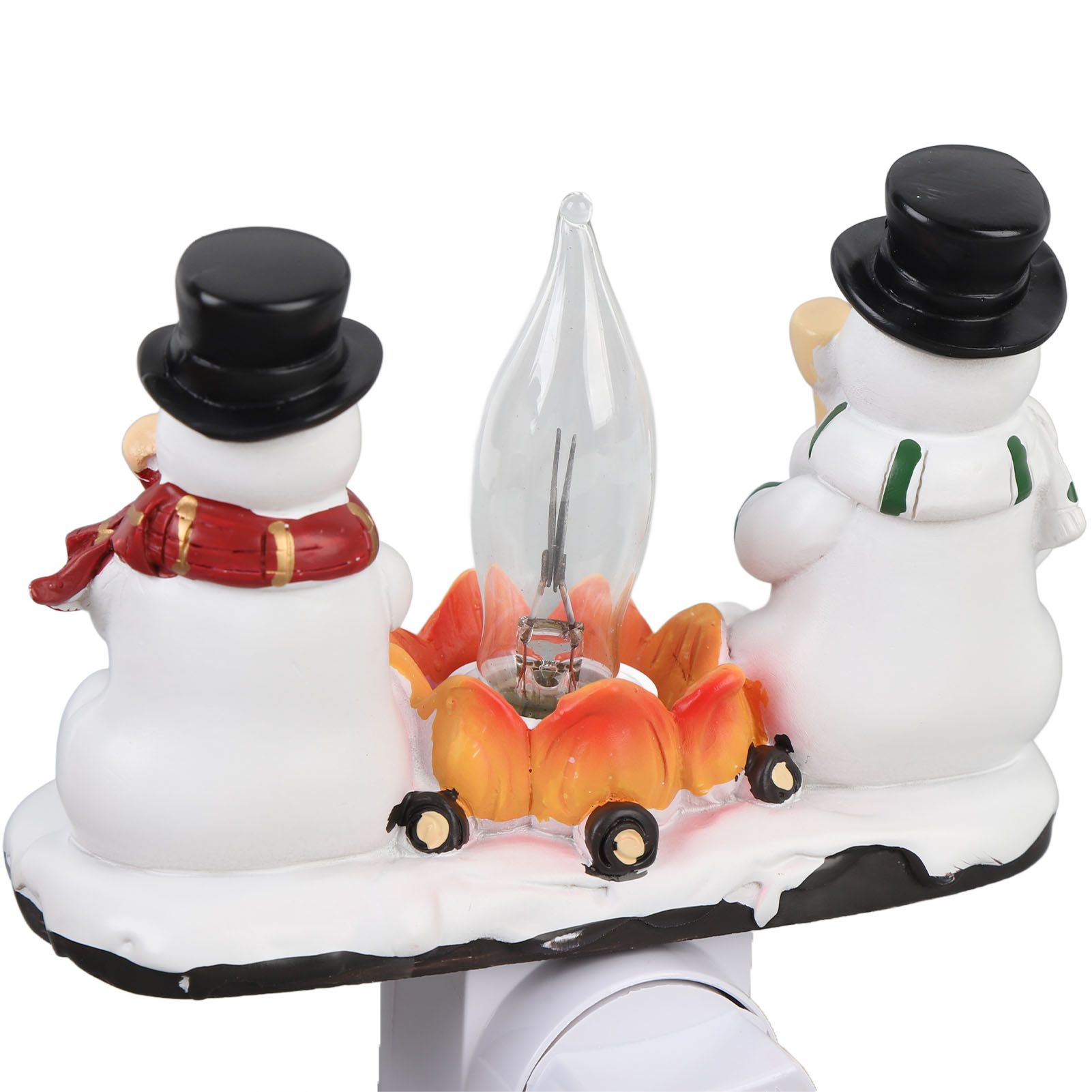 Xmas Night Light Plug in Xmas Campfire Flickering Light Resin Craft Decoration view 2