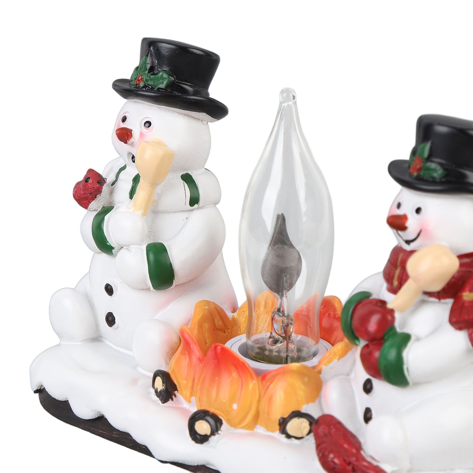 Xmas Night Light Plug in Xmas Campfire Flickering Light Resin Craft Decoration view 7