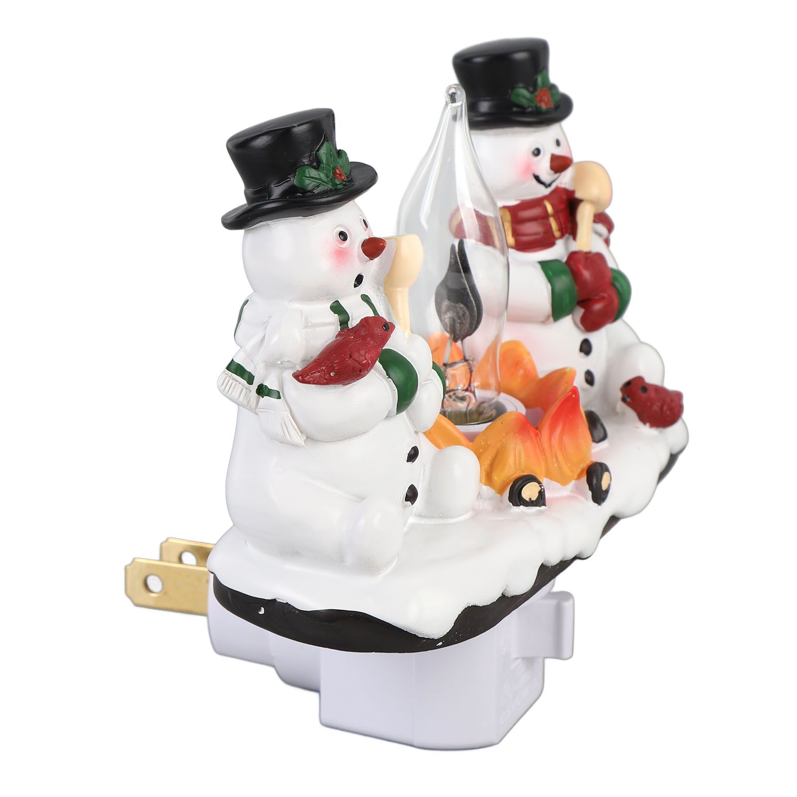 Xmas Night Light Plug in Xmas Campfire Flickering Light Resin Craft Decoration view 12