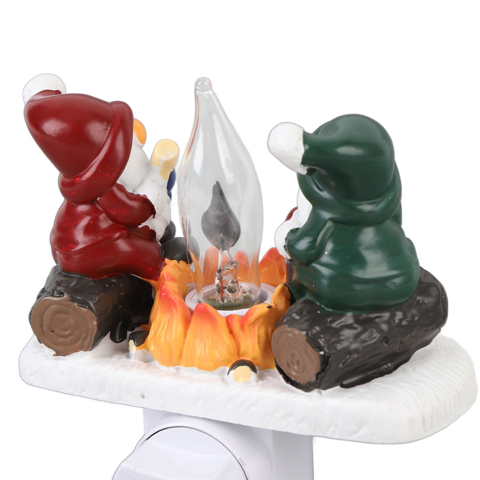 Xmas Night Light Plug in Xmas Campfire Flickering Light Resin Craft Decoration view 5