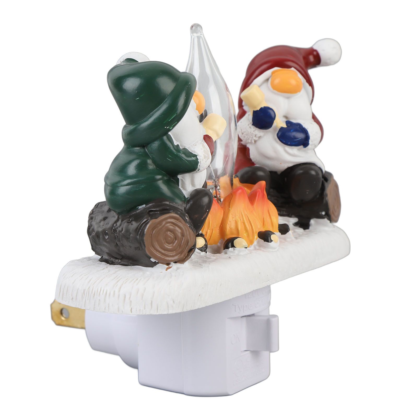 Xmas Night Light Plug in Xmas Campfire Flickering Light Resin Craft Decoration view 6