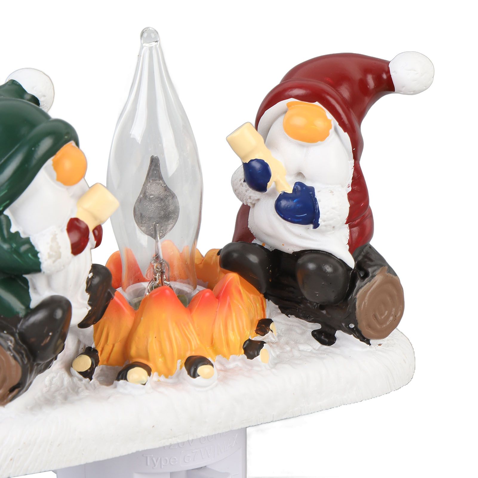 Xmas Night Light Plug in Xmas Campfire Flickering Light Resin Craft Decoration view 9