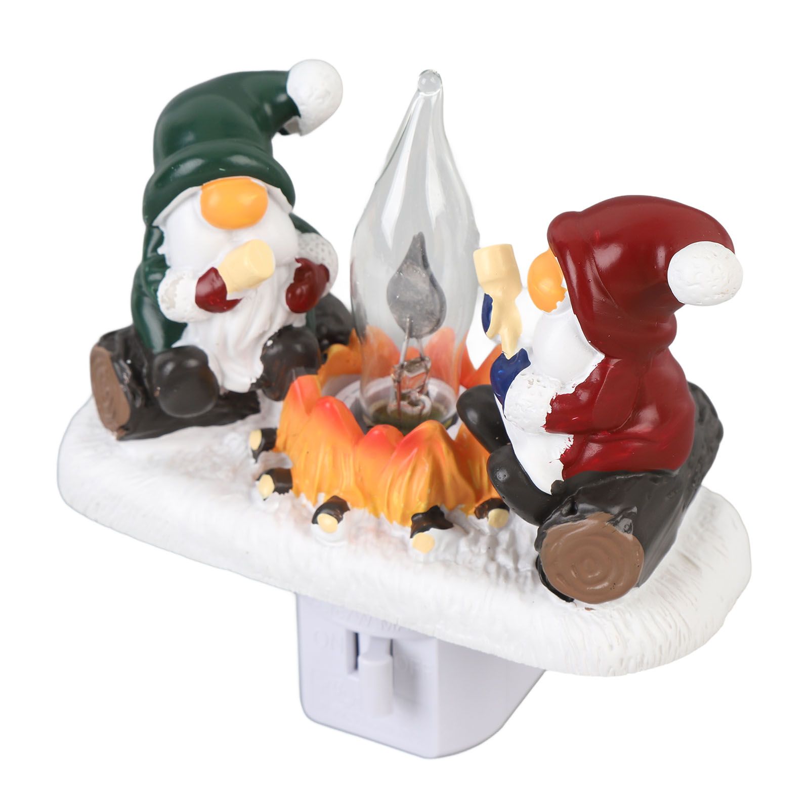 Xmas Night Light Plug in Xmas Campfire Flickering Light Resin Craft Decoration view 11