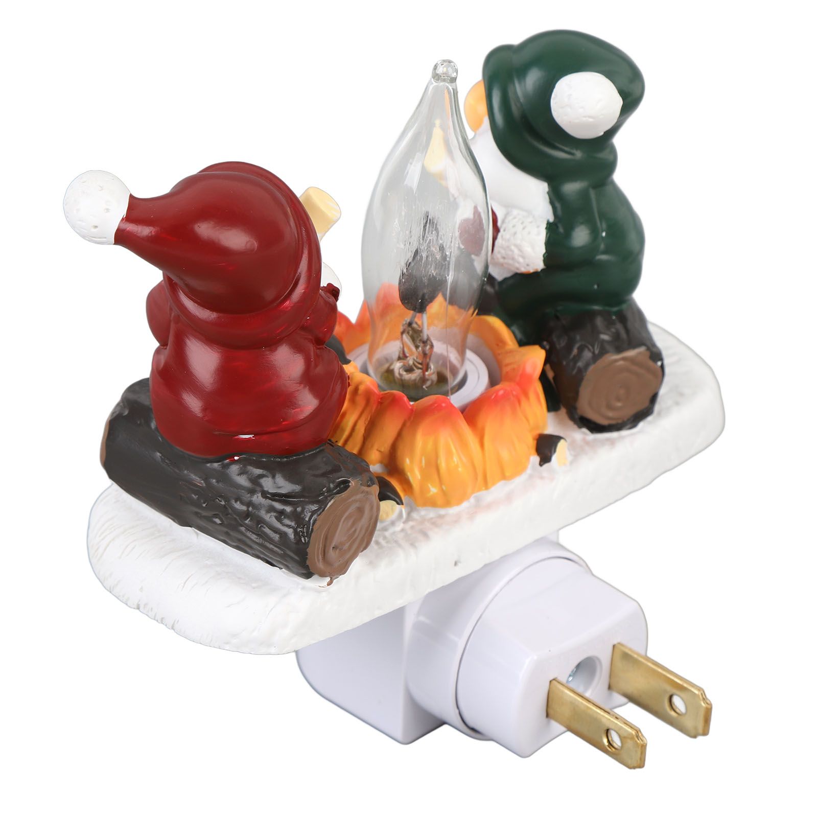 Xmas Night Light Plug in Xmas Campfire Flickering Light Resin Craft Decoration view 12